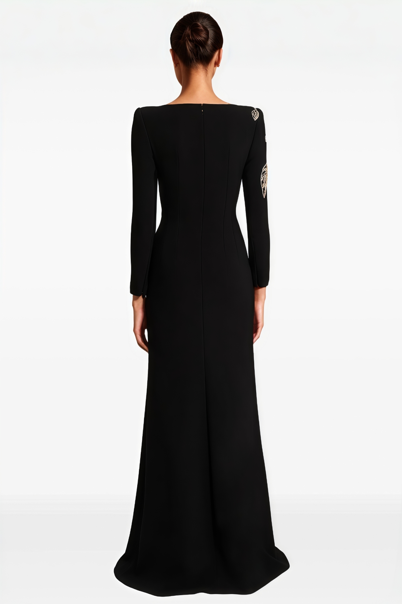 Henrick Black Diamond Embellished Floral Maxi Dress