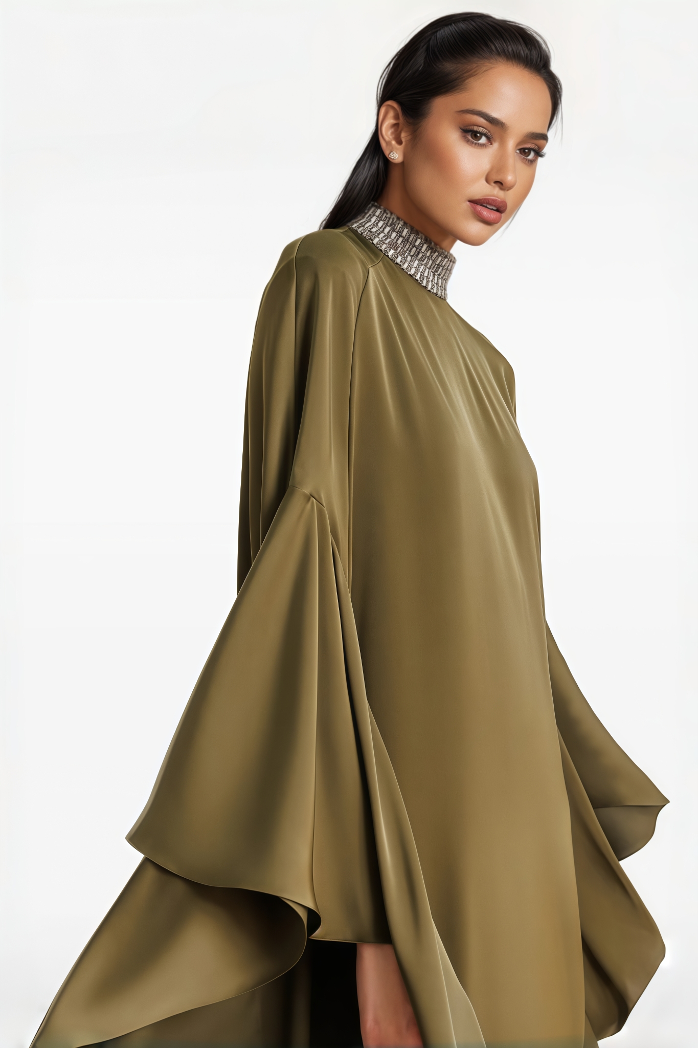 Sarnit Green Ruffled Maxi Dress