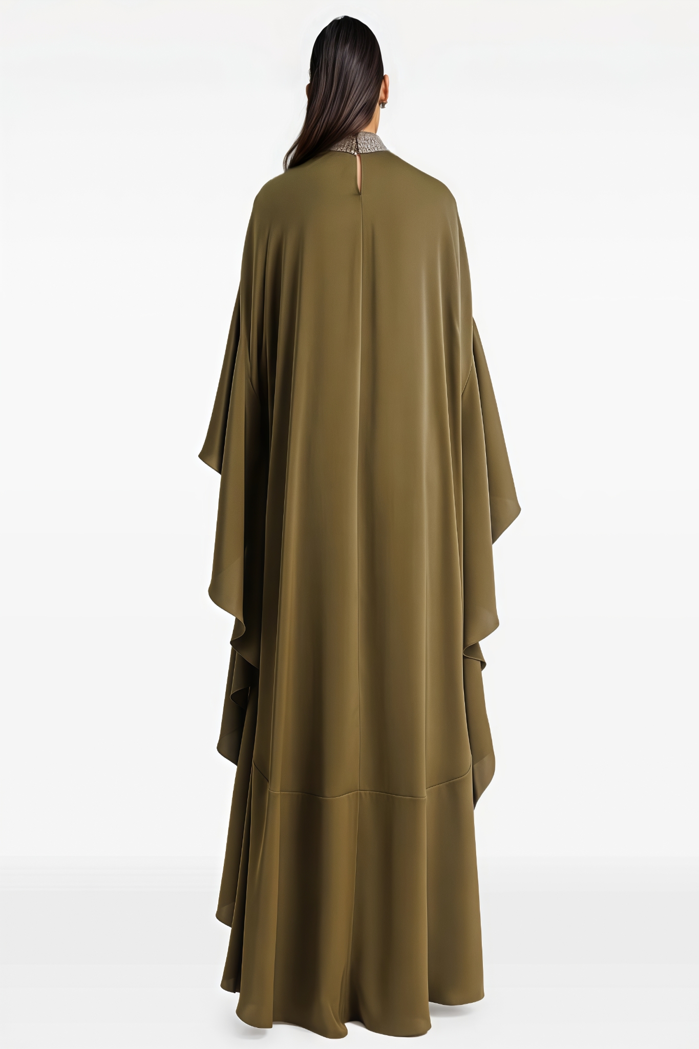 Sarnit Green Ruffled Maxi Dress