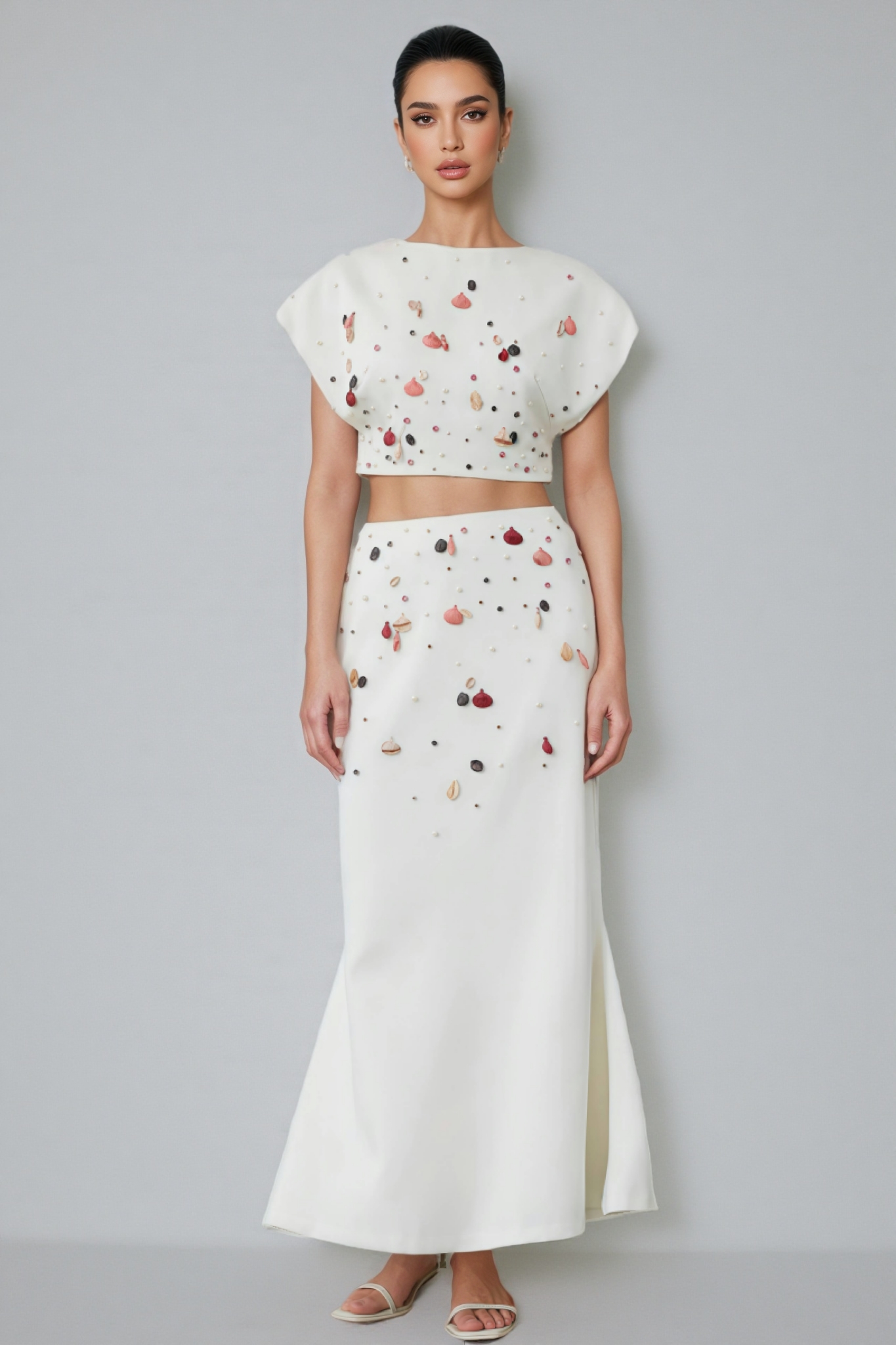 Gavrin Shell Diamond Top Midi Dress Set