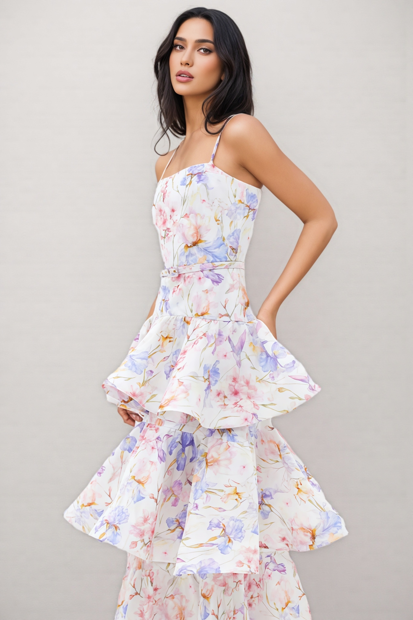 Mirkrt Strapless Floral Maxi Dress