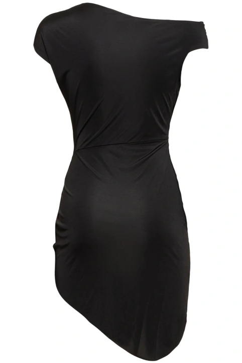 Olexia Asymmetric Embroidered Rose Mini Dress