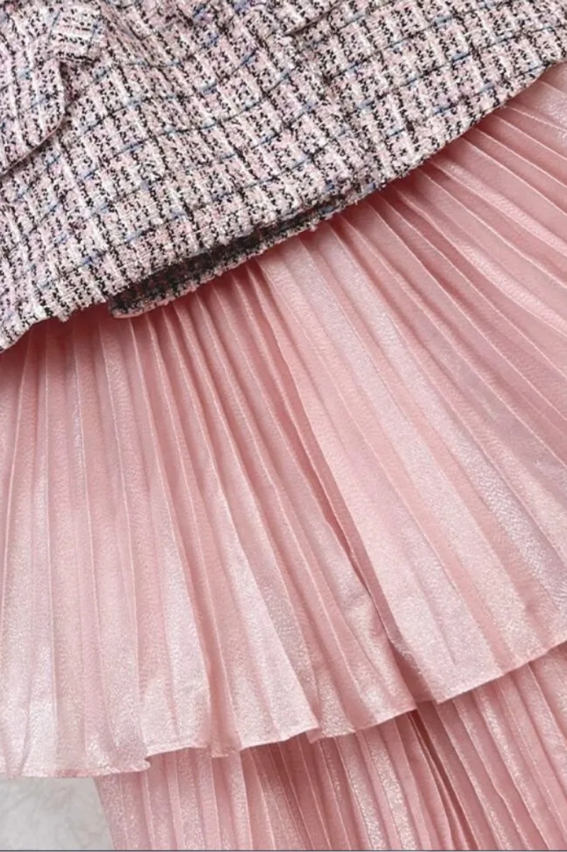 Lihamy Pink Layered Midi Dress