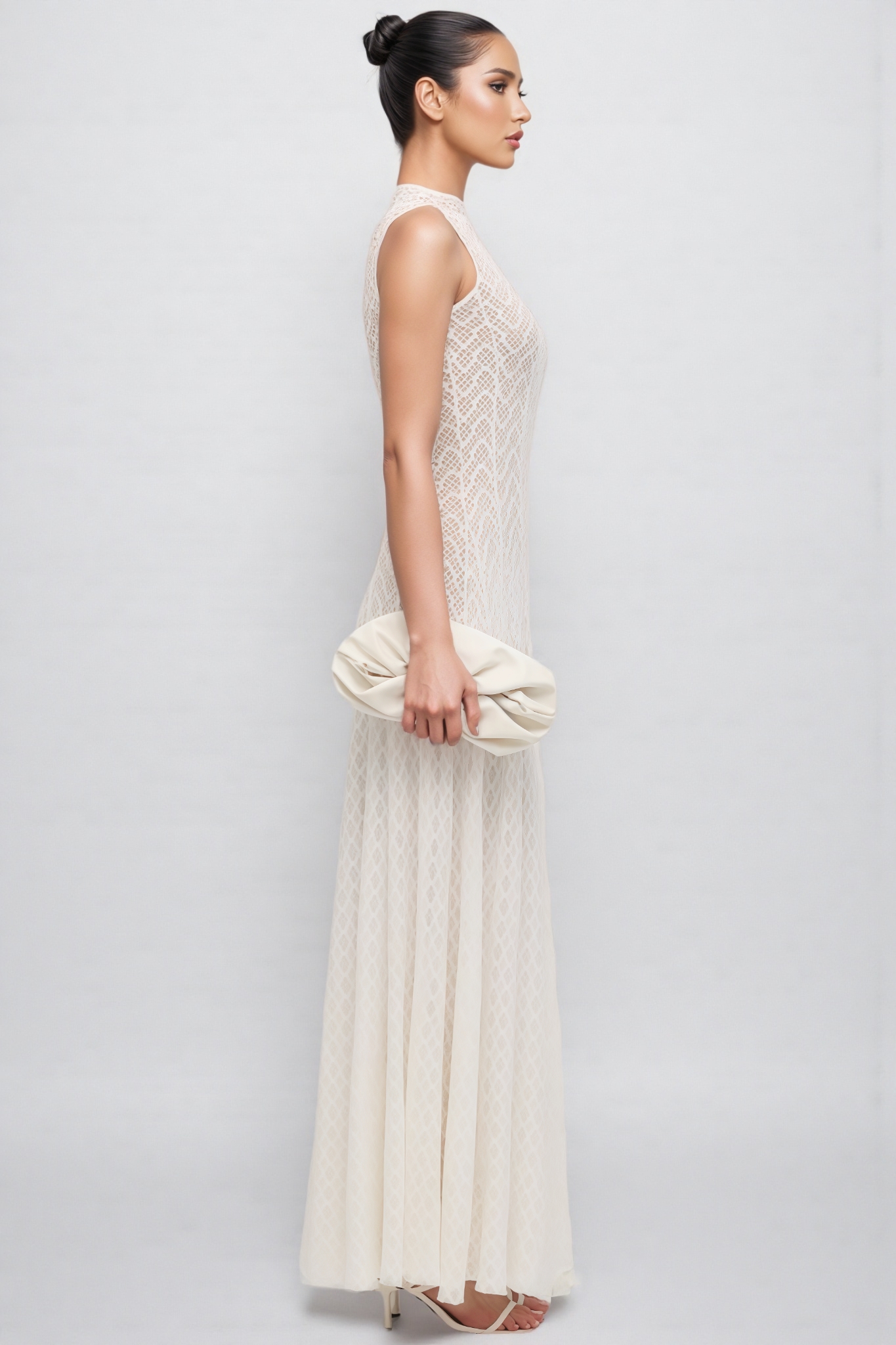 Lucas Solid Pointelle Sleeveless Maxi Dress