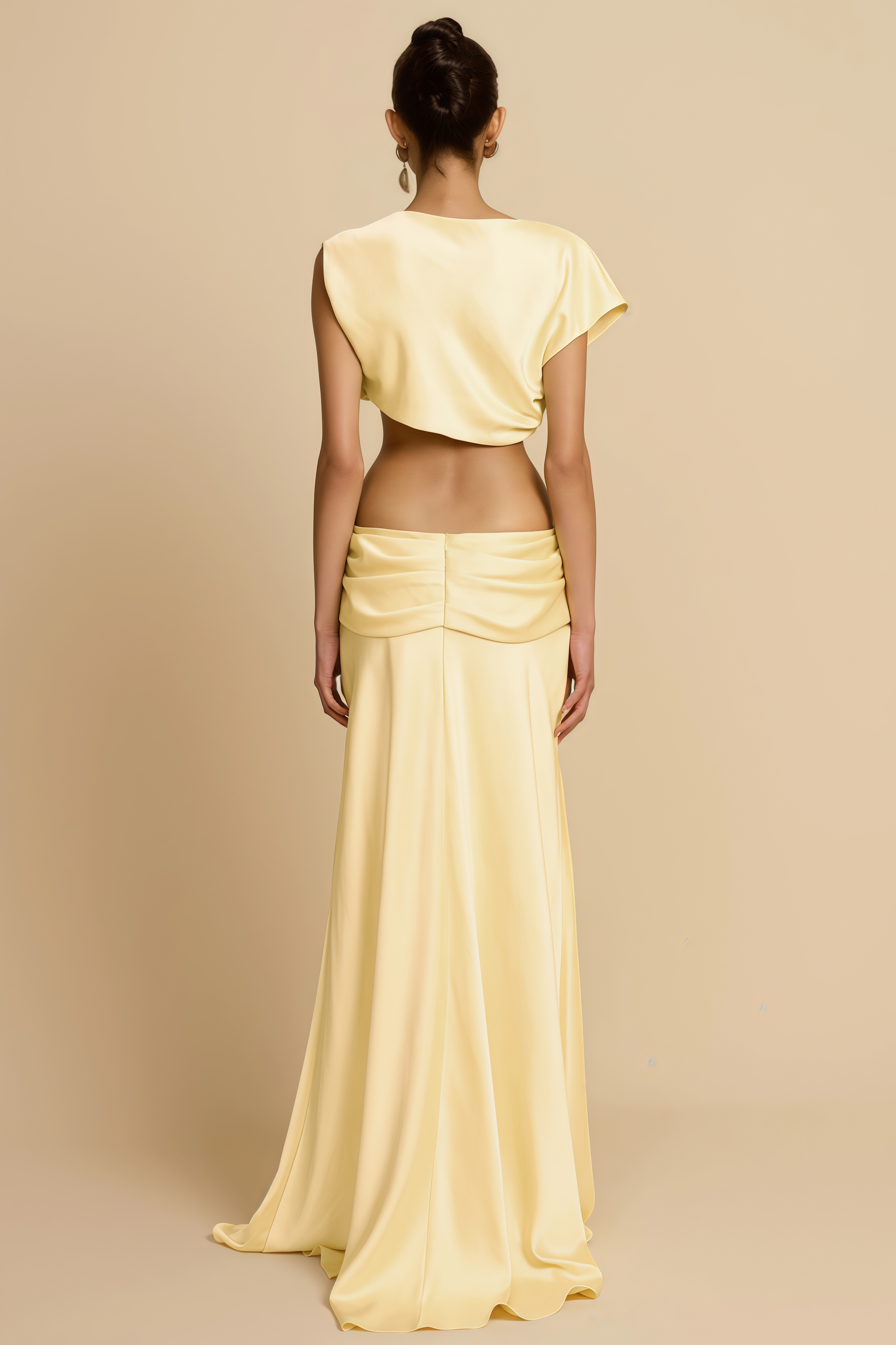 Unrtcy Yellow Pleated Maxi Dress Set