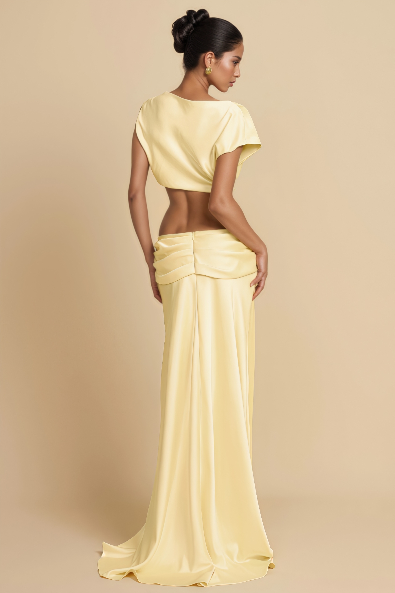 Unrtcy Yellow Pleated Maxi Dress Set
