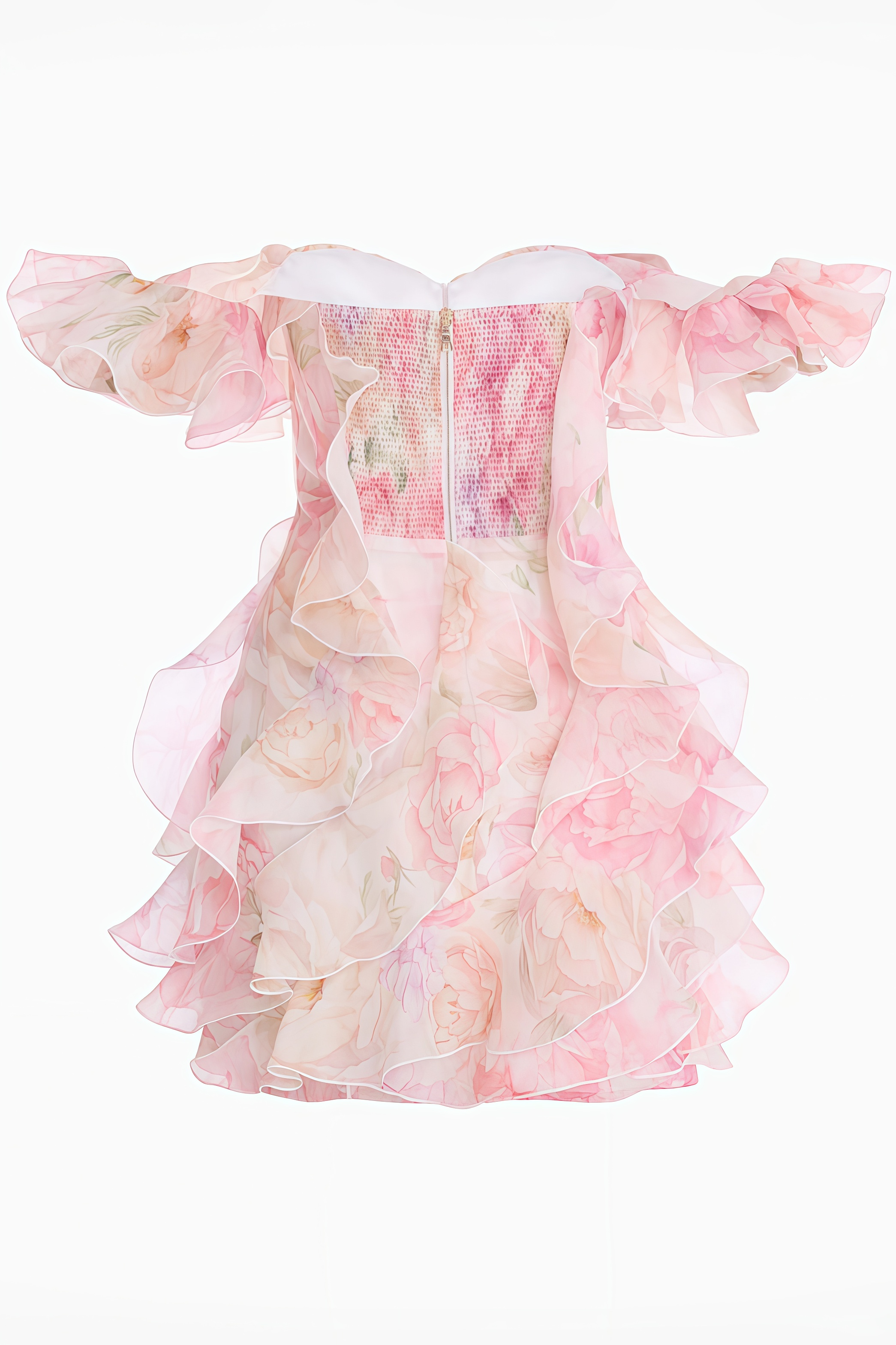 Atlost Pink Off The Shoulder Floral Mini Dress
