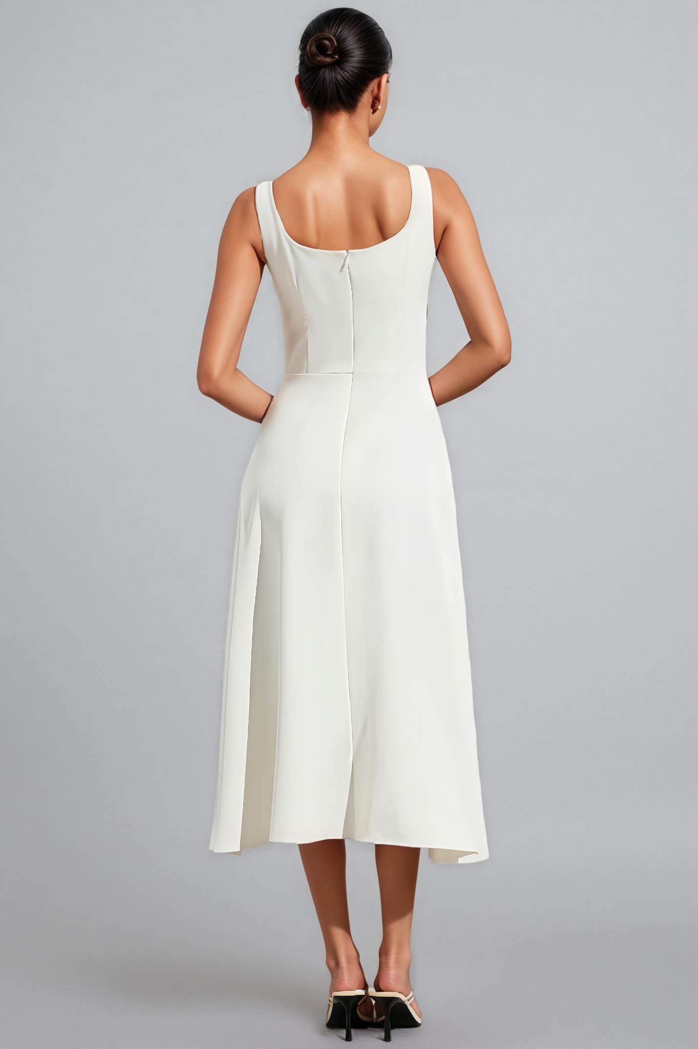 3D Floral Sleeveless Midi Dress