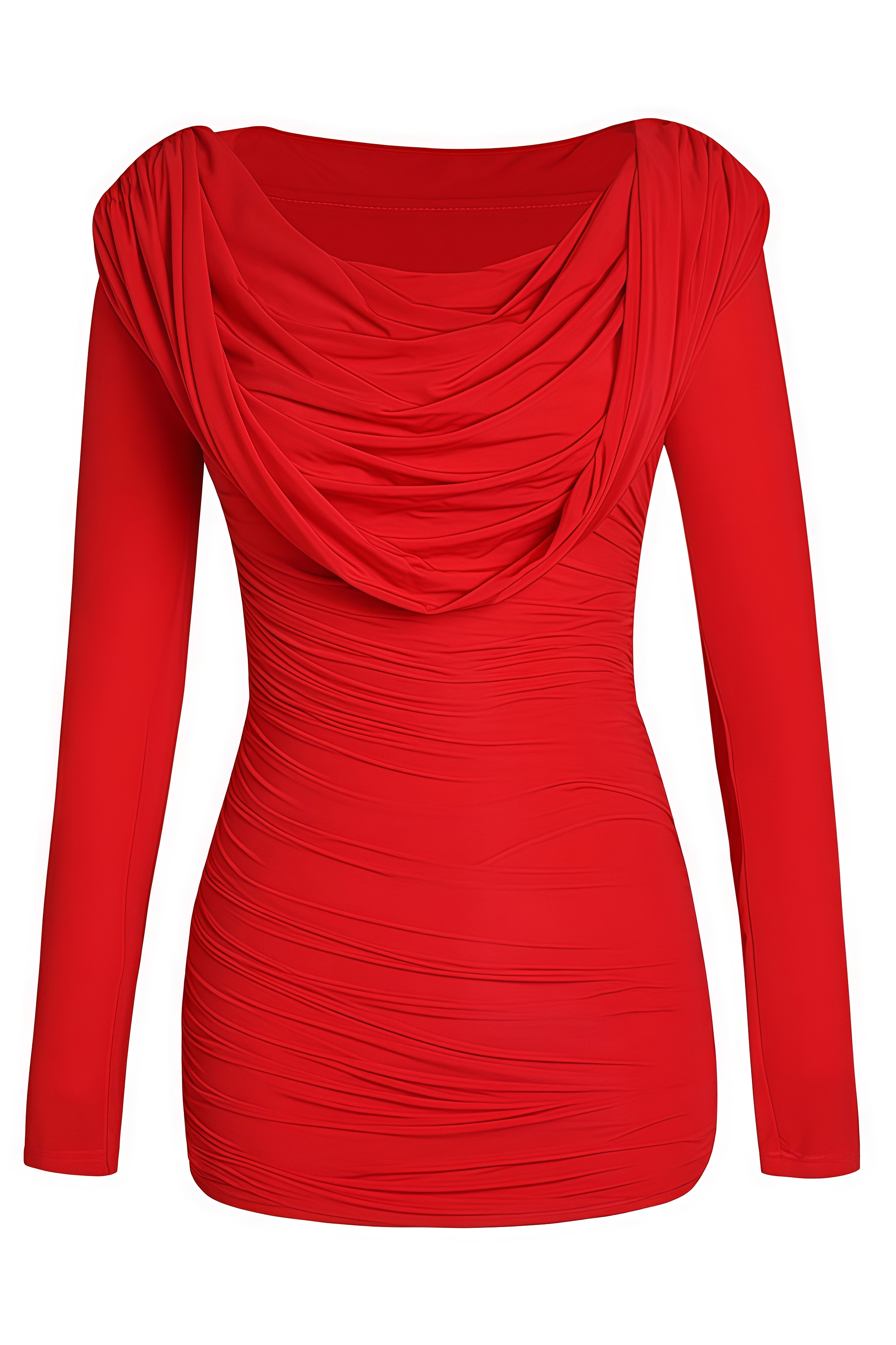 Ava Red Pleated Mini Dress