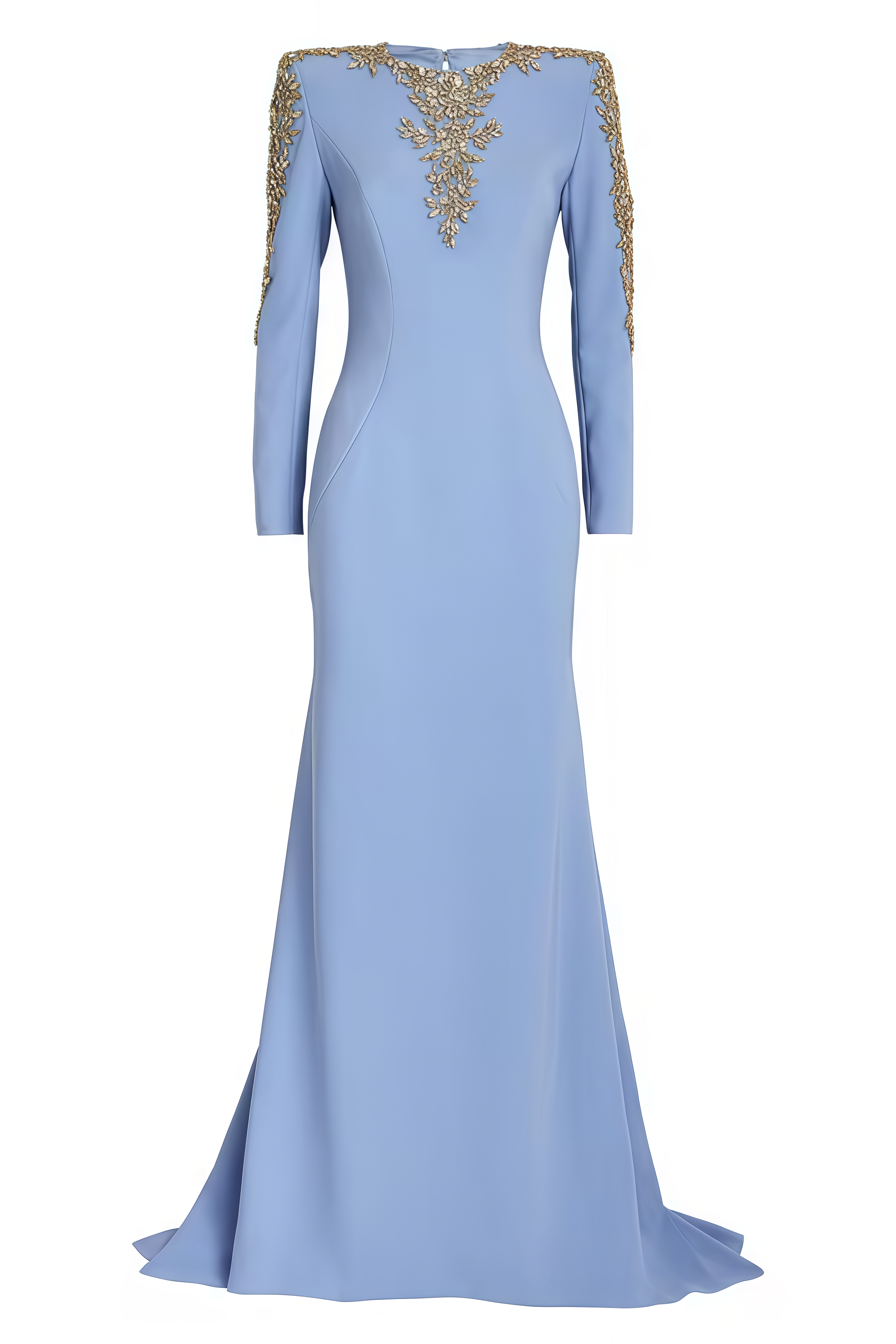 Leanna Blue Sequin Trimmed Maxi Dress