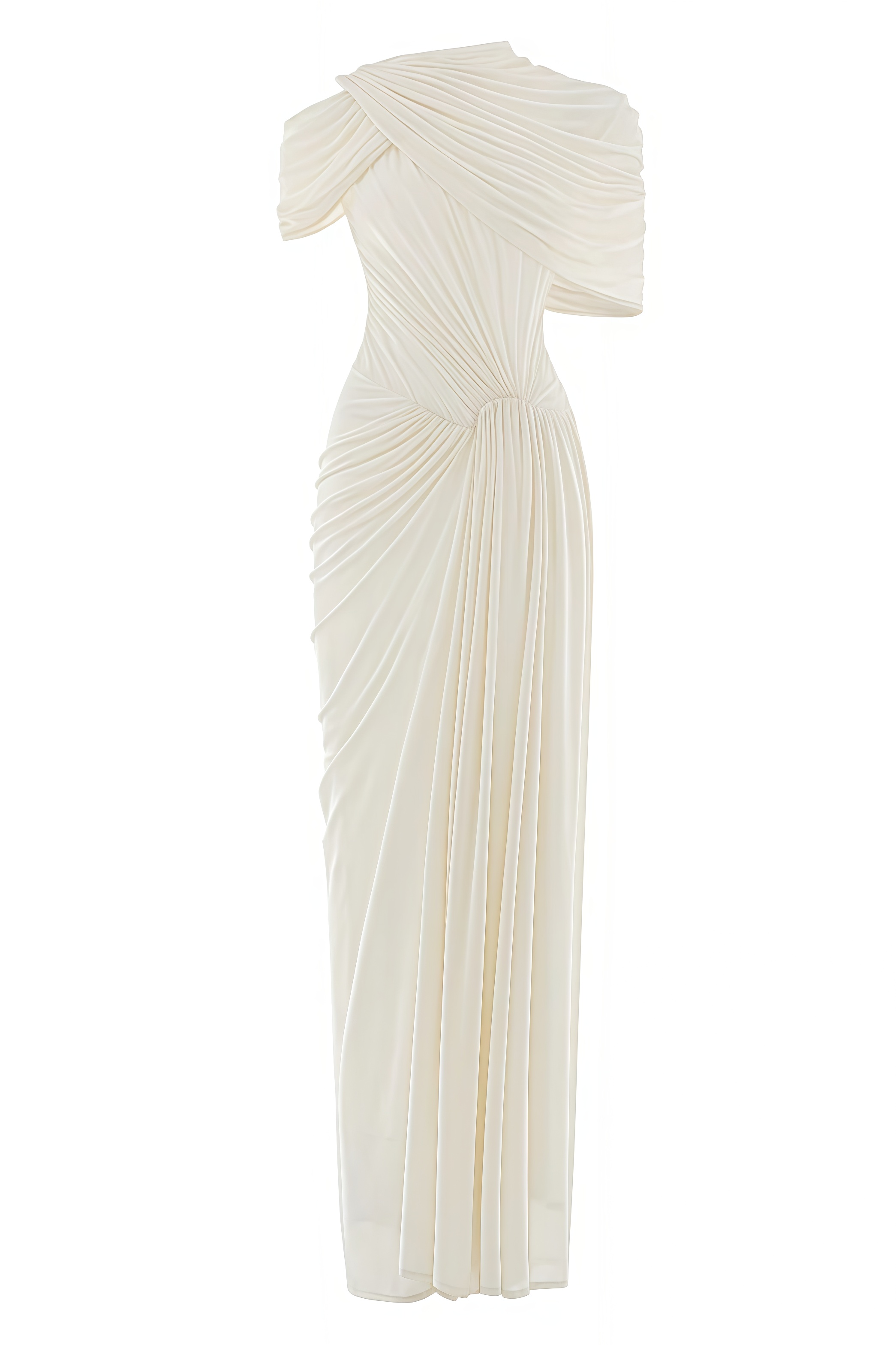 Argian Mesh Ruched Maxi Dress