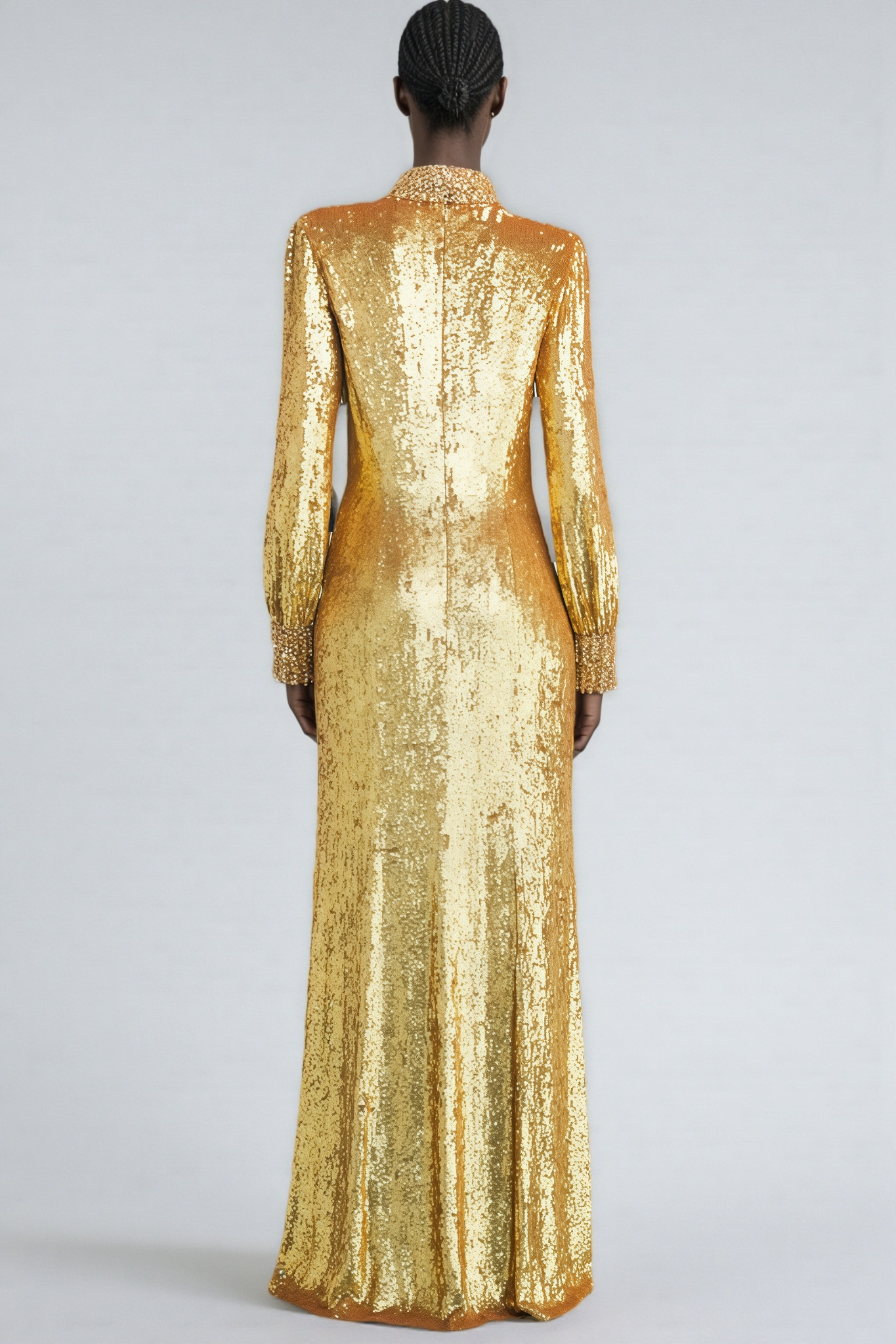 Hetty Gold Beaded Sequined Maxi Dres