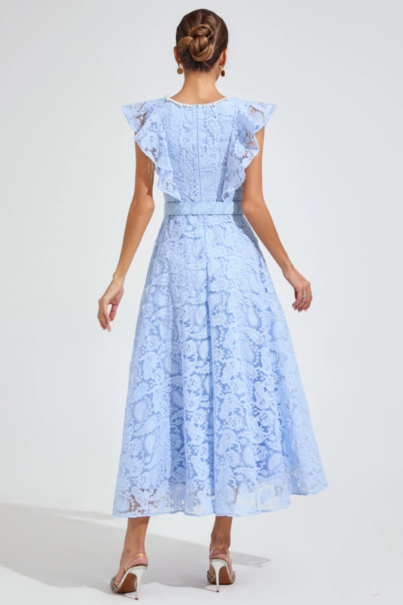 Barbara Sapphire Blue Wrap Midi Dress