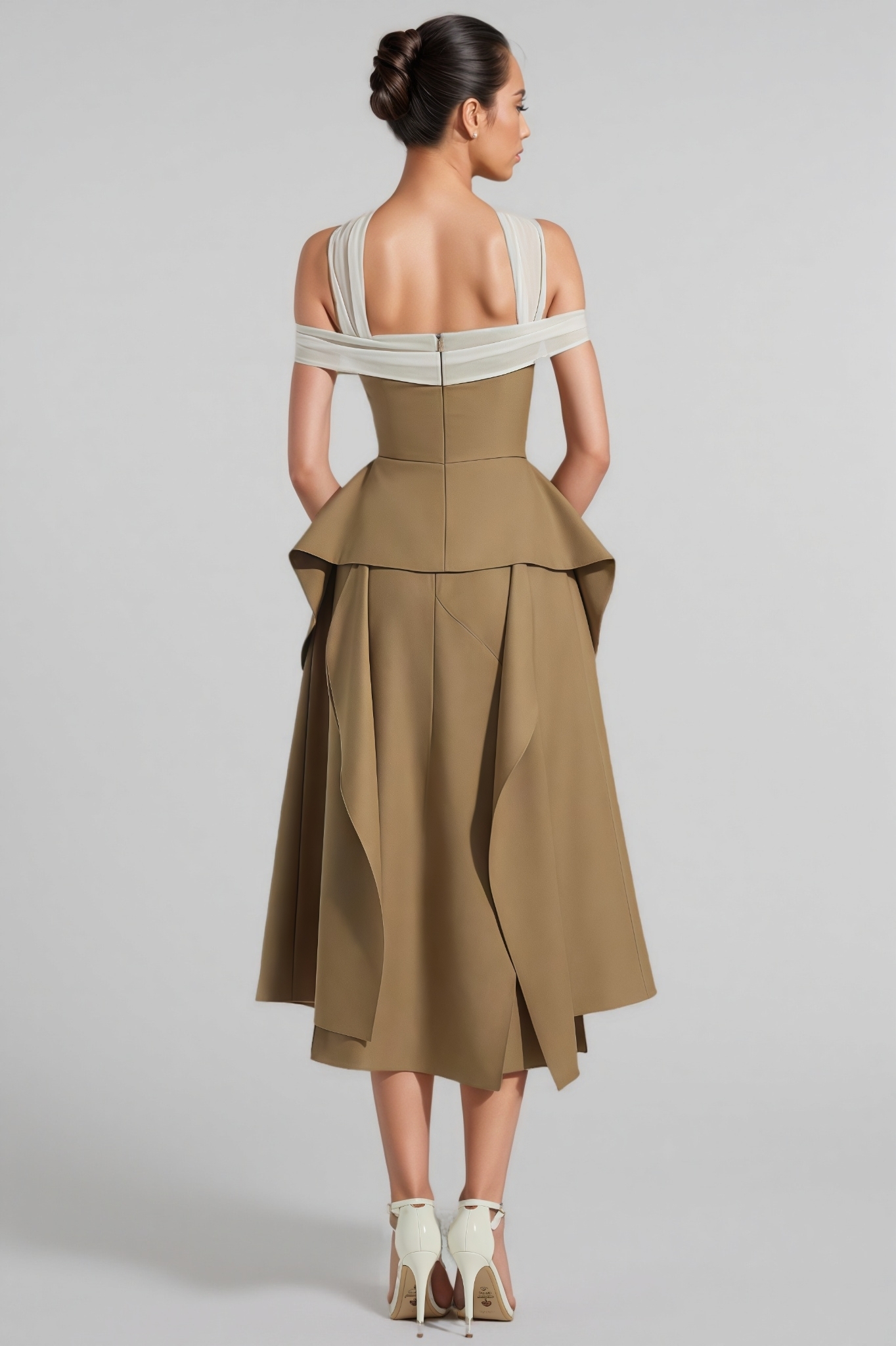 Bjorn Off Shoulder Asymmetric Midi Dress Set