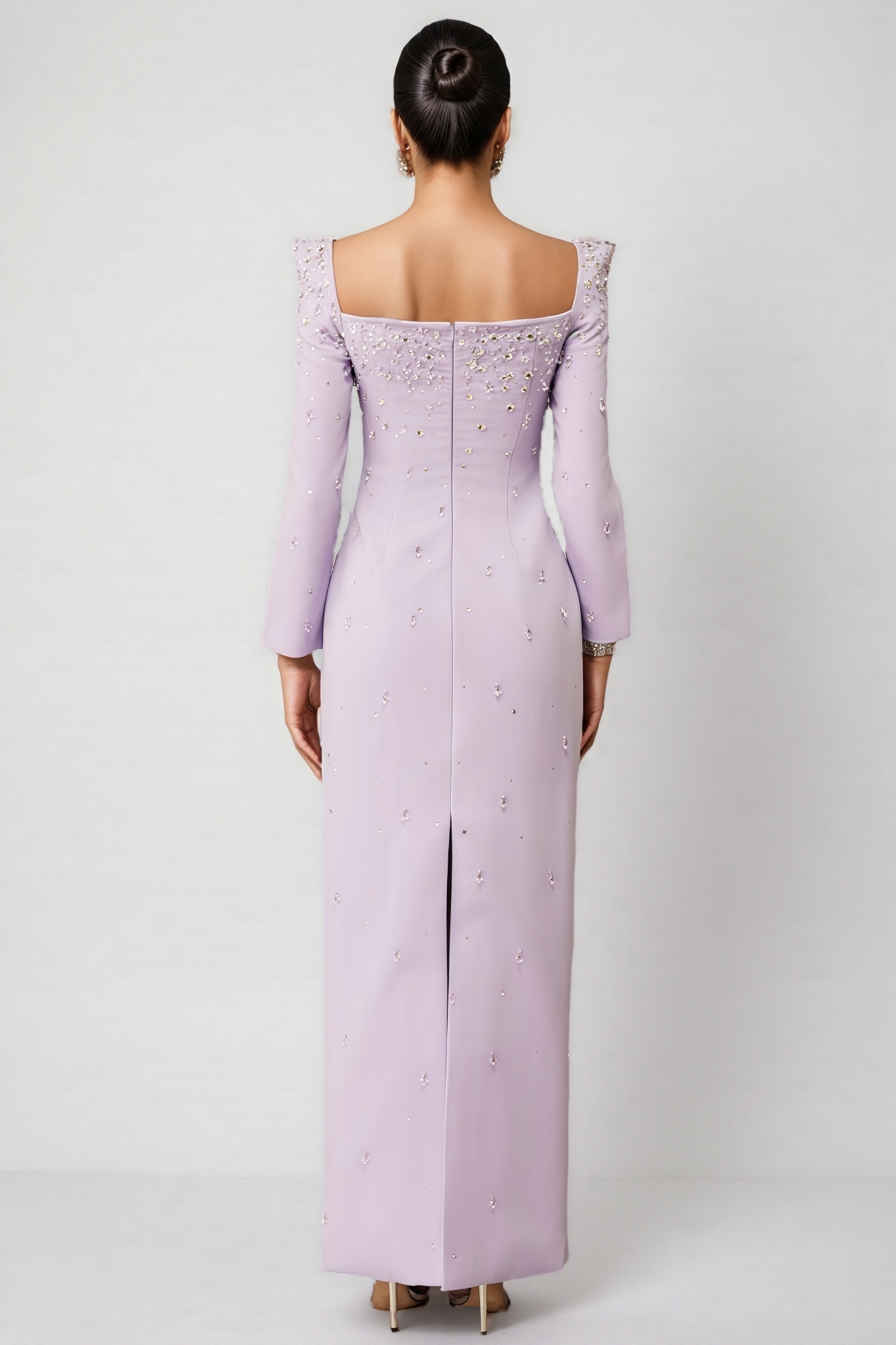 Payne Crystal Embellished Square Neck Maxi Dress