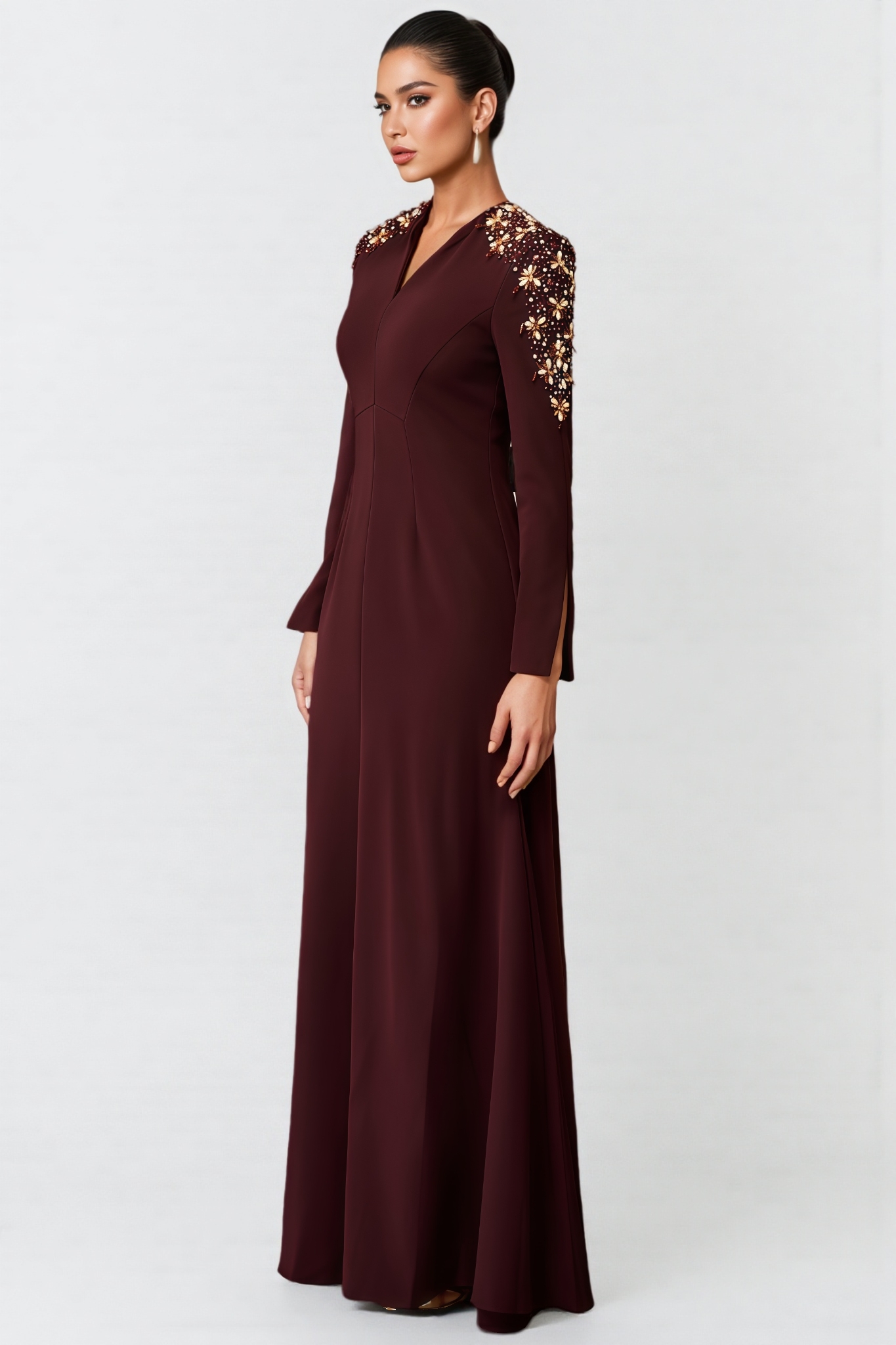 Elva Embellished V-Neck Maxi Dress
