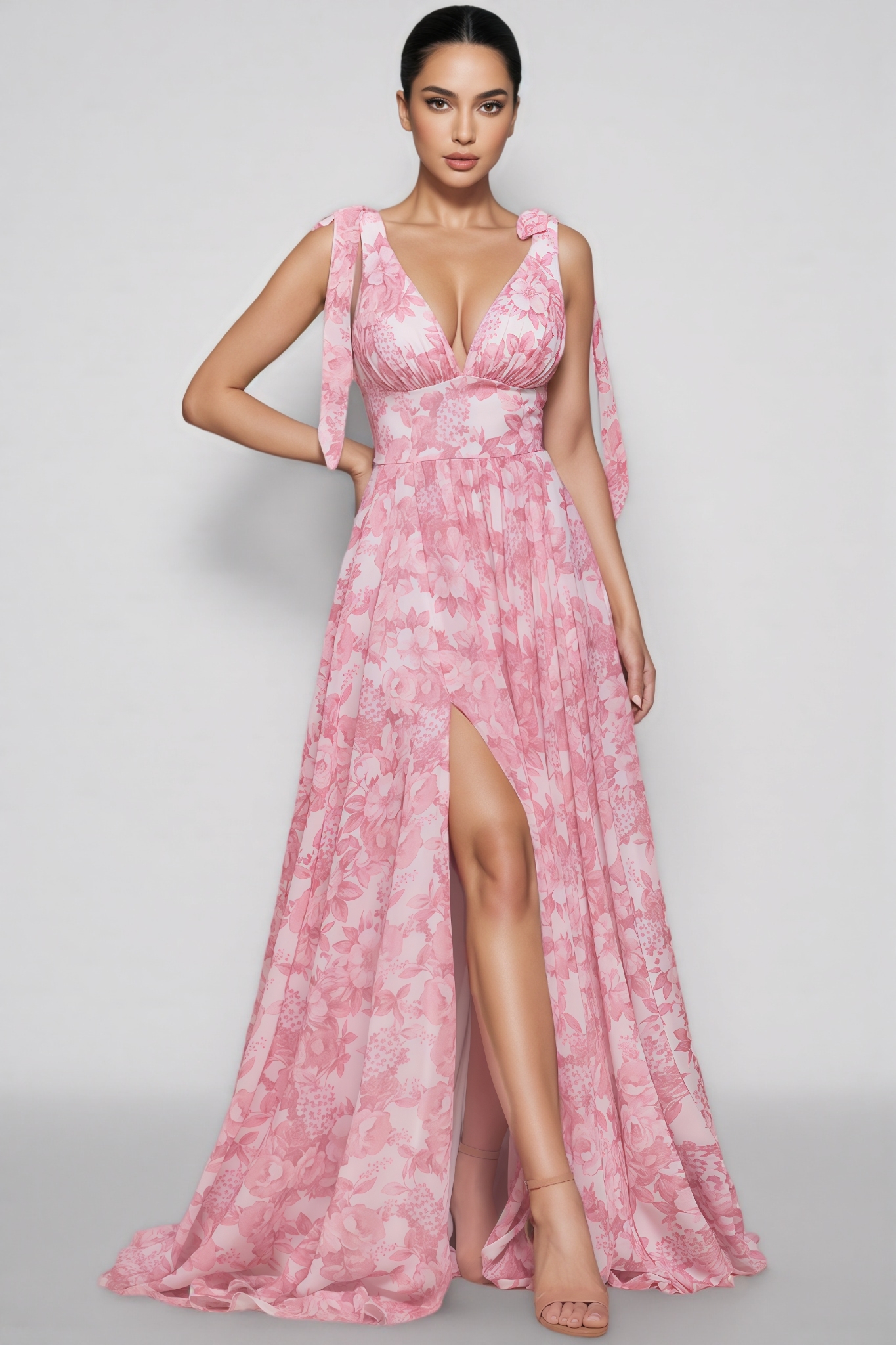 Marisrt A-Line Floral Printed Maxi Dress