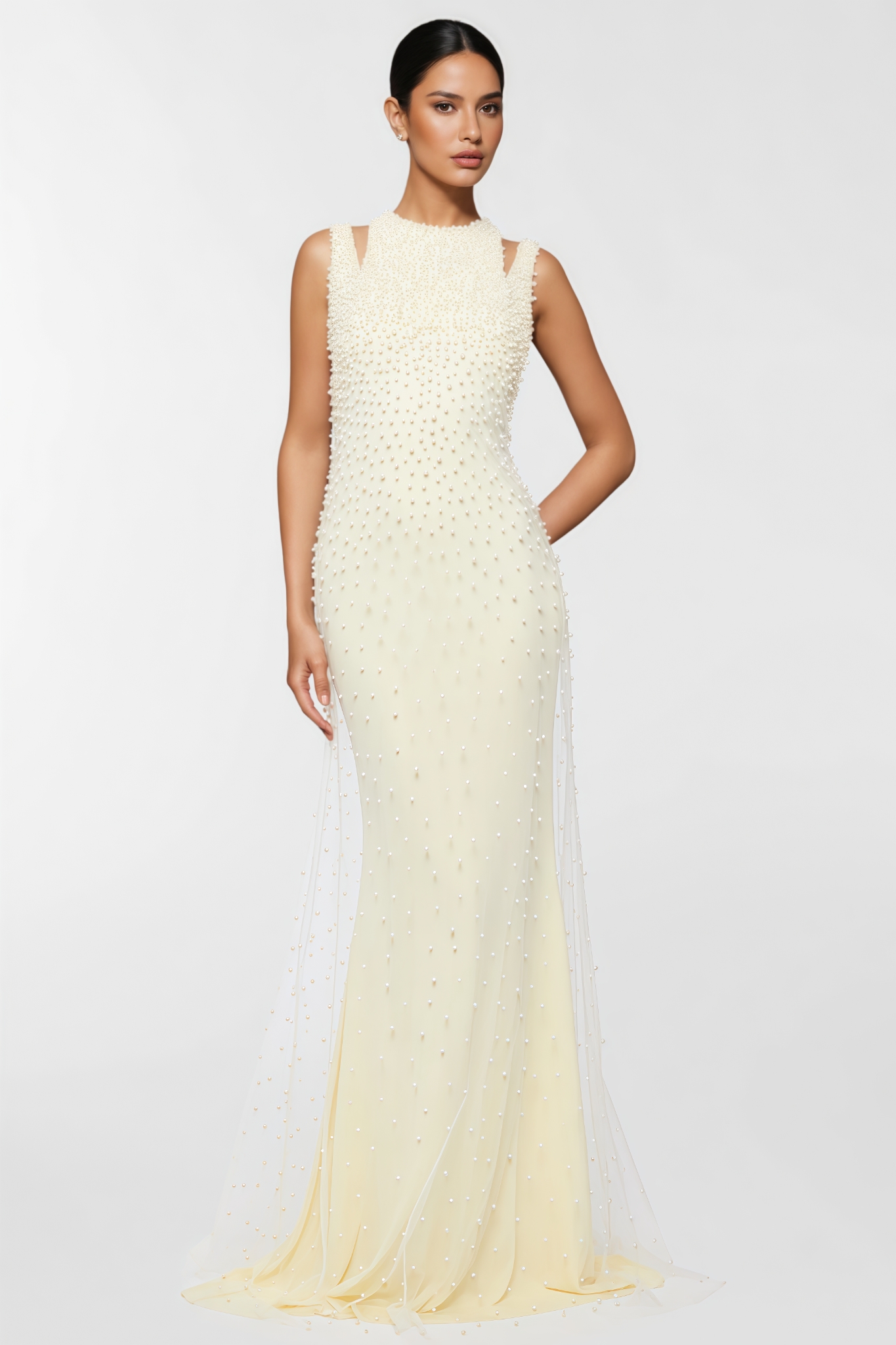 Hunga Pearl Tassel Fishtail Maxi Dress