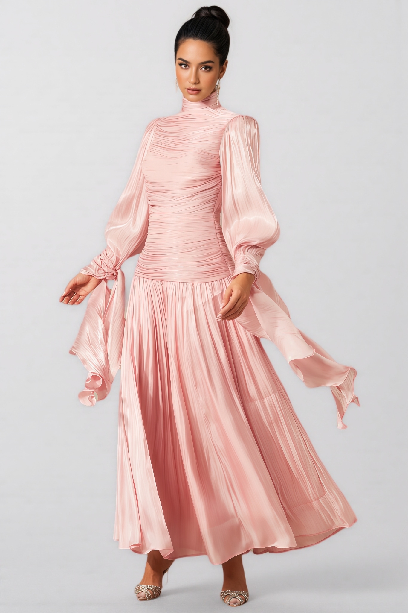 Vlada Puff Sleeve Ruched Bodice Maxi Dress