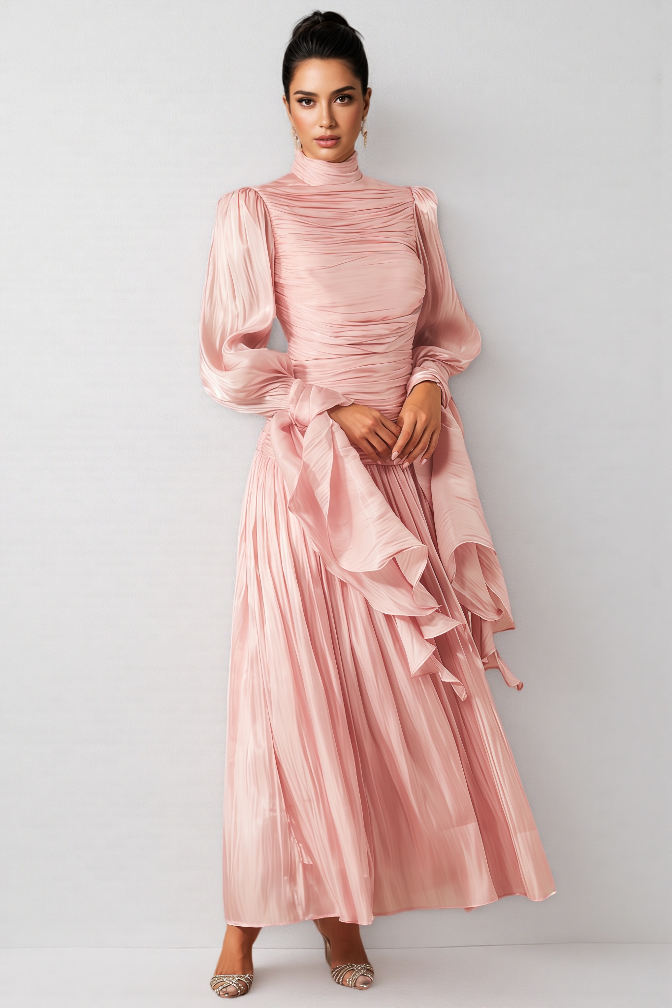 Vlada Puff Sleeve Ruched Bodice Maxi Dress