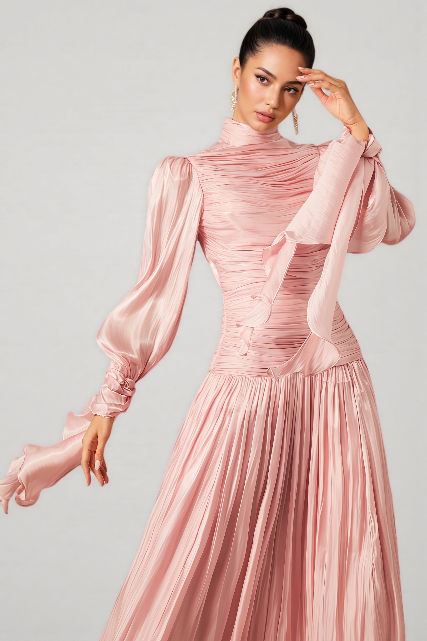 Vlada Puff Sleeve Ruched Bodice Maxi Dress