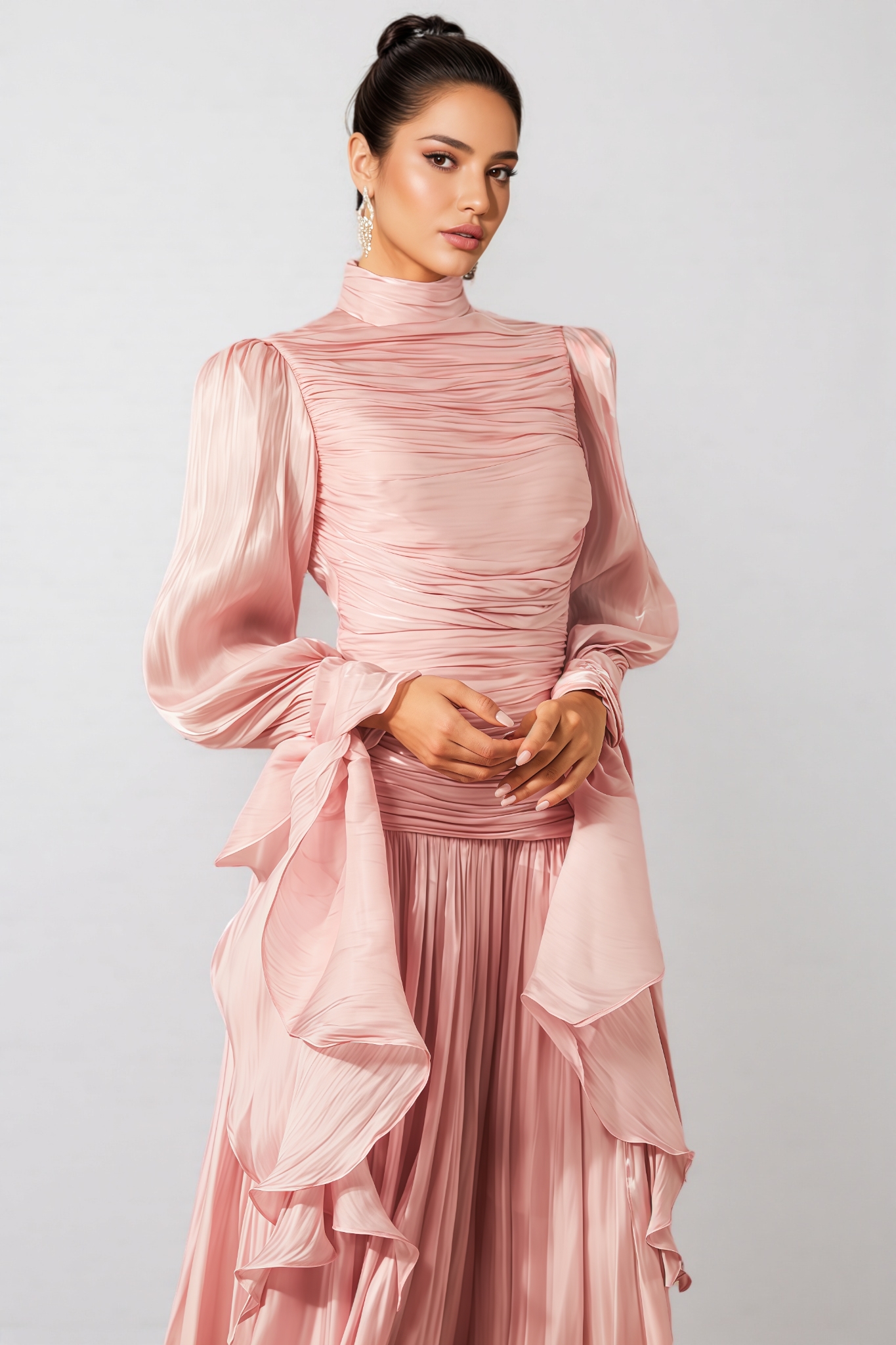 Vlada Puff Sleeve Ruched Bodice Maxi Dress