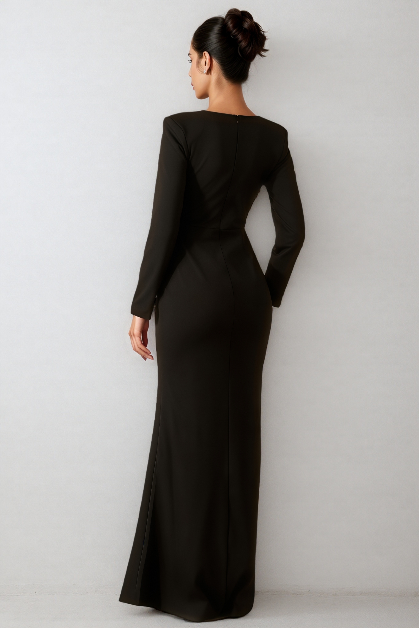 Alexia Deep V Neck Crystal Maxi Dress