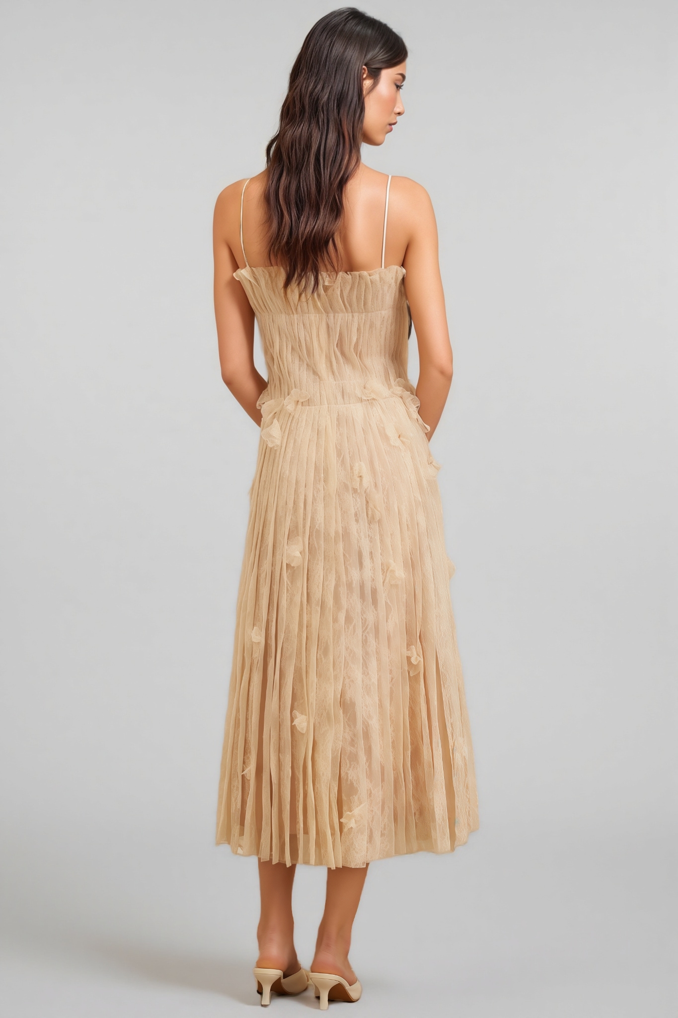 Urikd 3D Flower Strapless Maxi Dress
