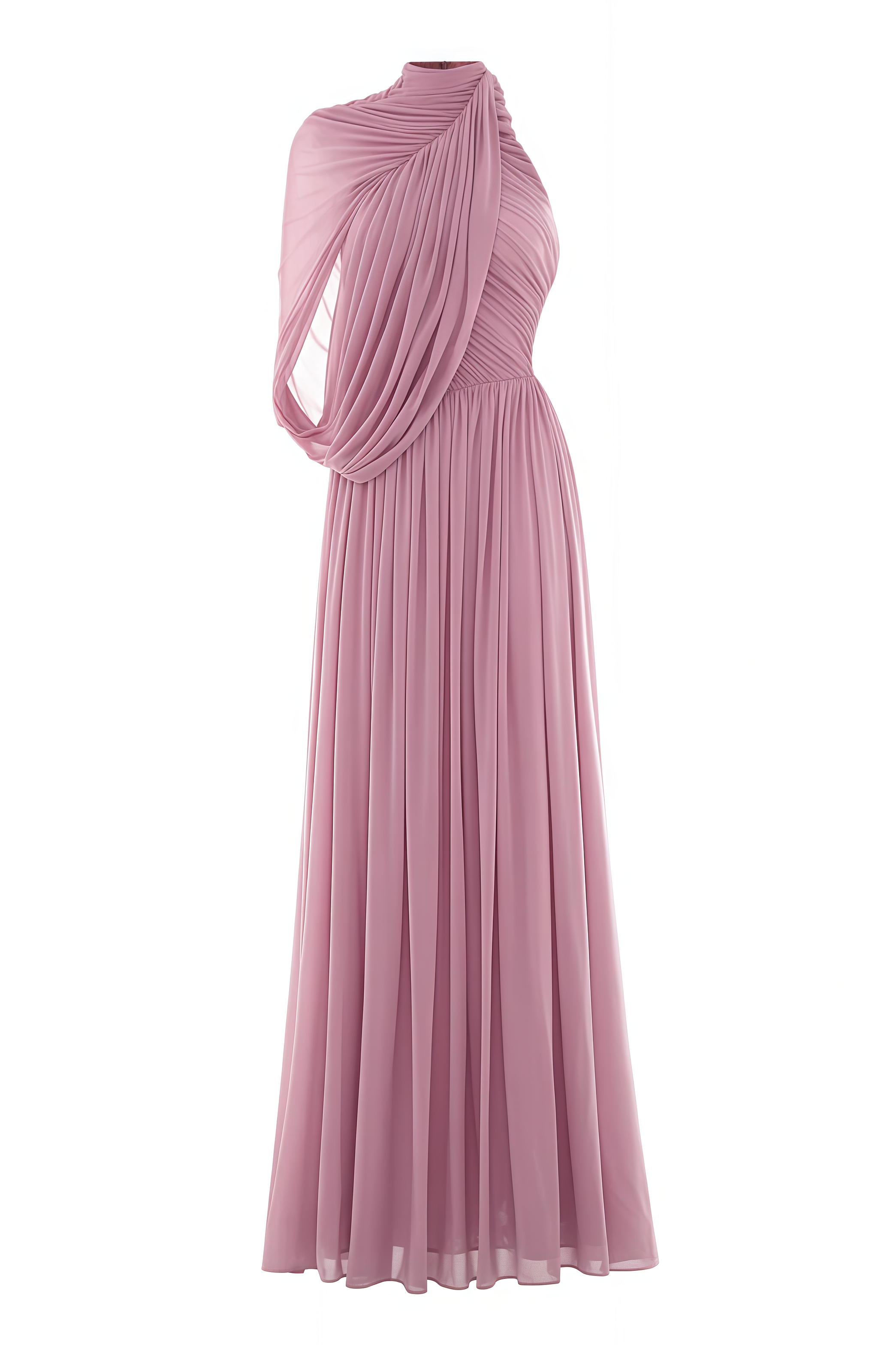 Batley Pink One Shoulder Ruched Maxi Dress