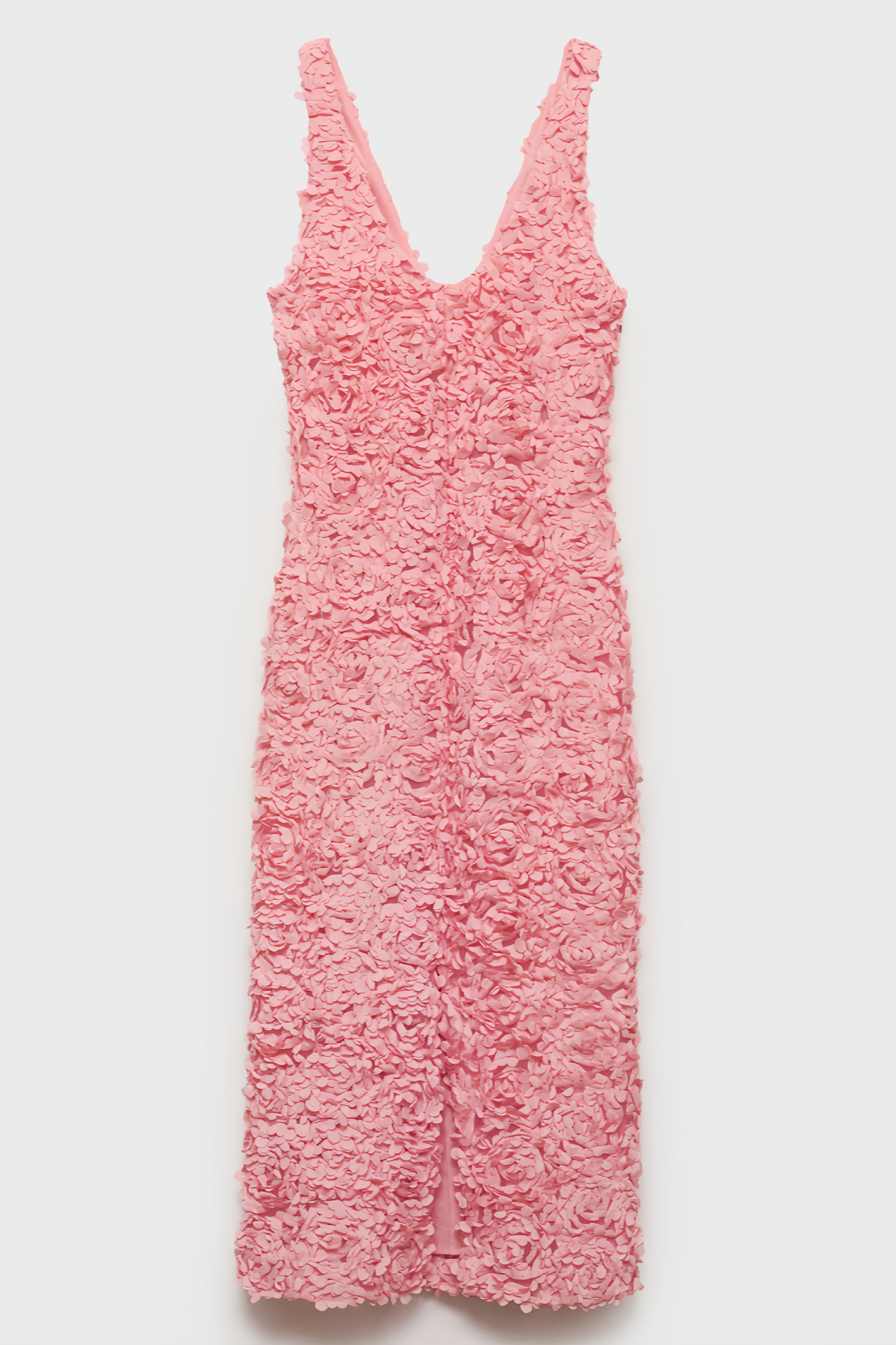 Sagona Pink 3D Floral Midi Dress