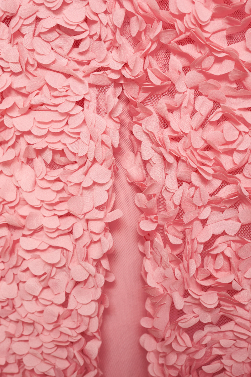 Sagona Pink 3D Floral Midi Dress