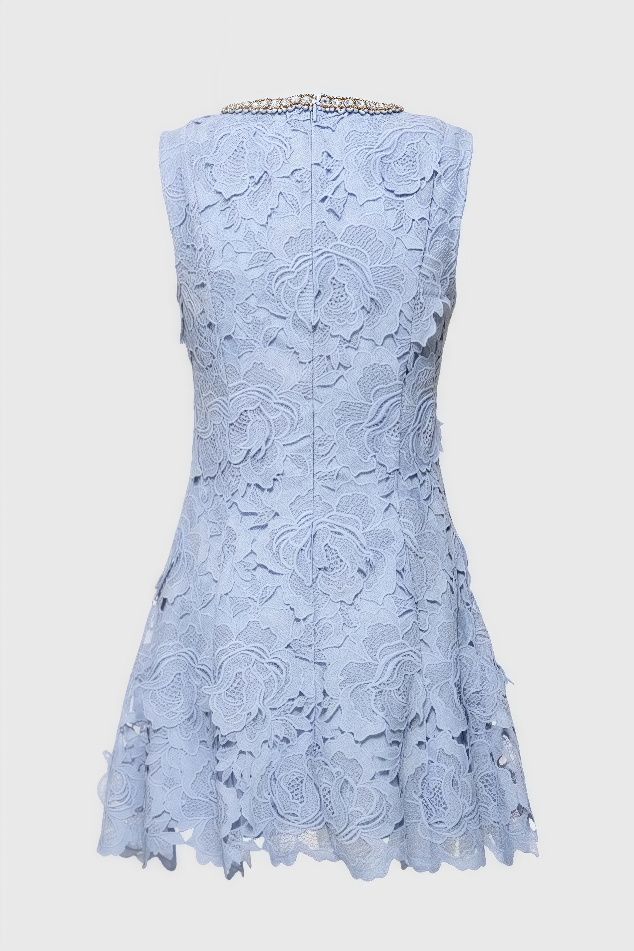 Beldend Sleeveless Floral Lace Mini Dress
