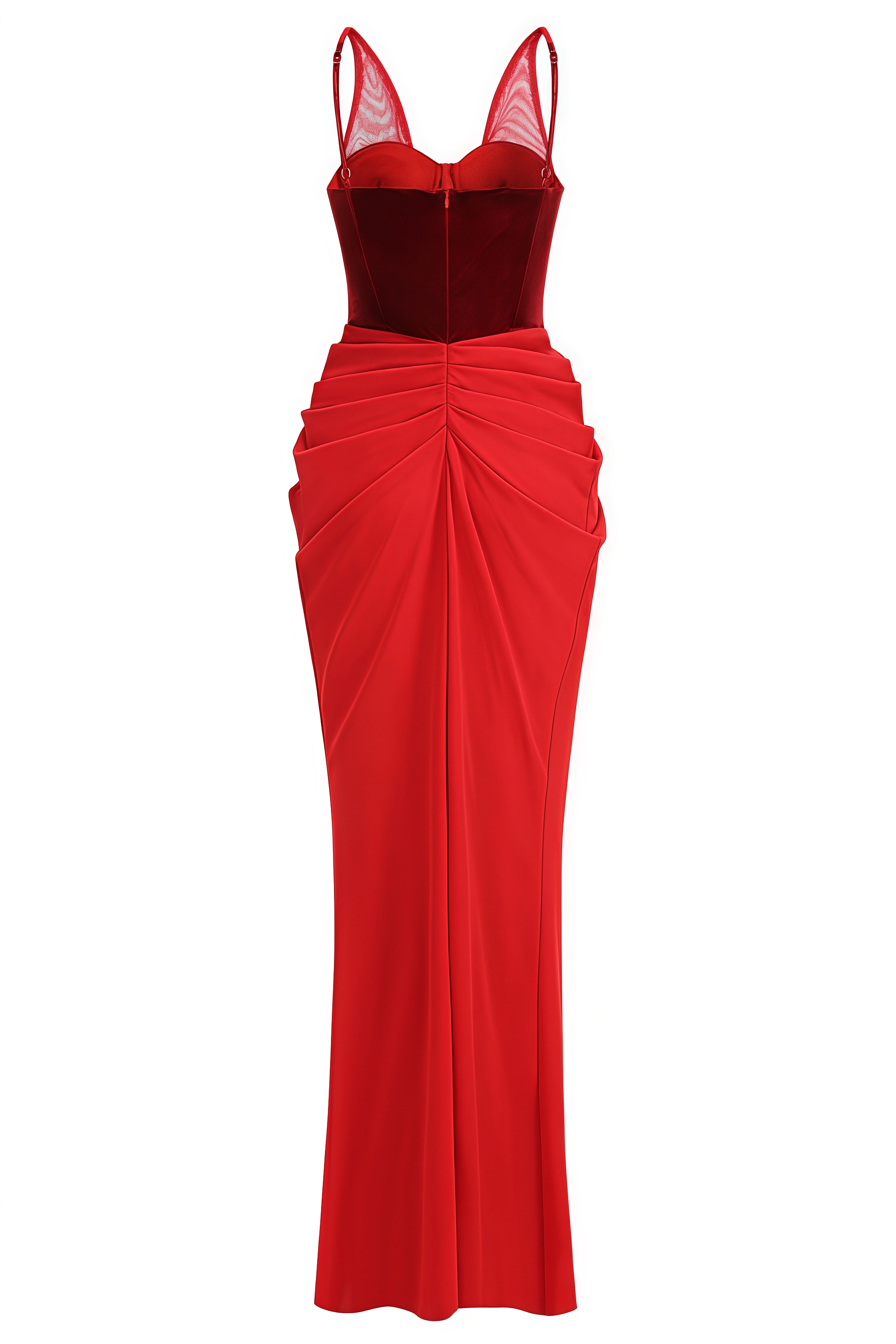 Elrik Red Velvet Corset Maxi Dress