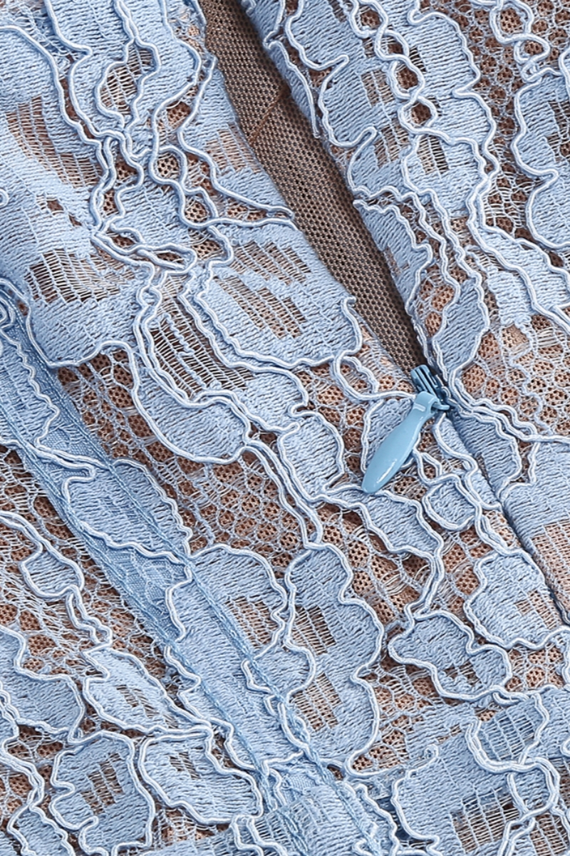 Frenkt Blue Lace Halter Maxi Dress