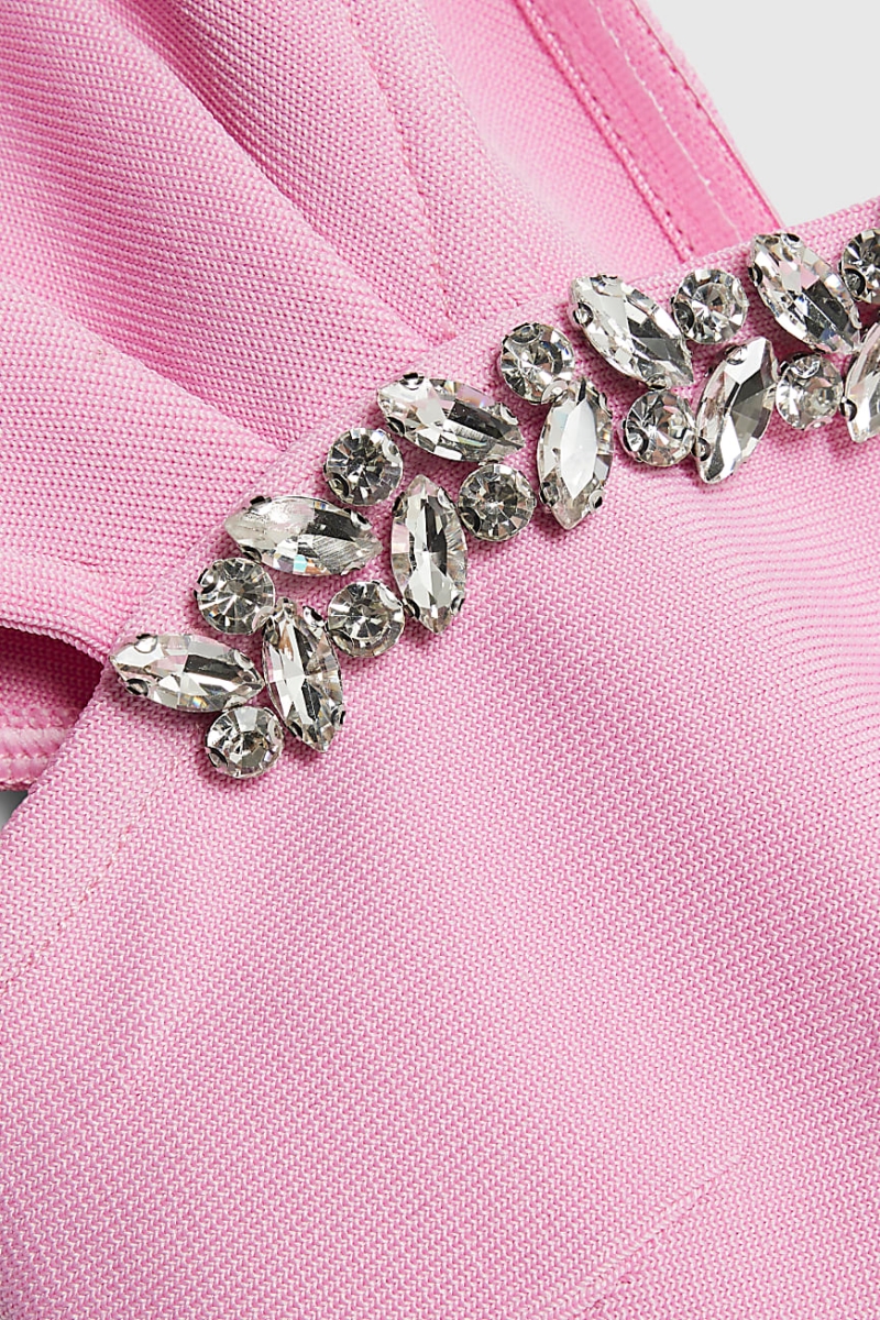 Colton Pink Embellished Bandage Mini Dress