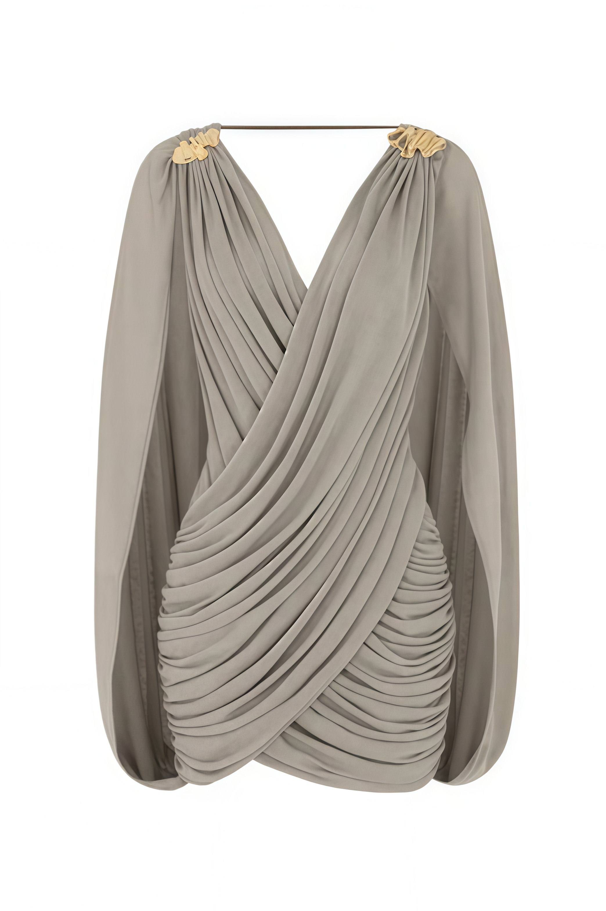 Jaceko Gray Ruched Mini Dress