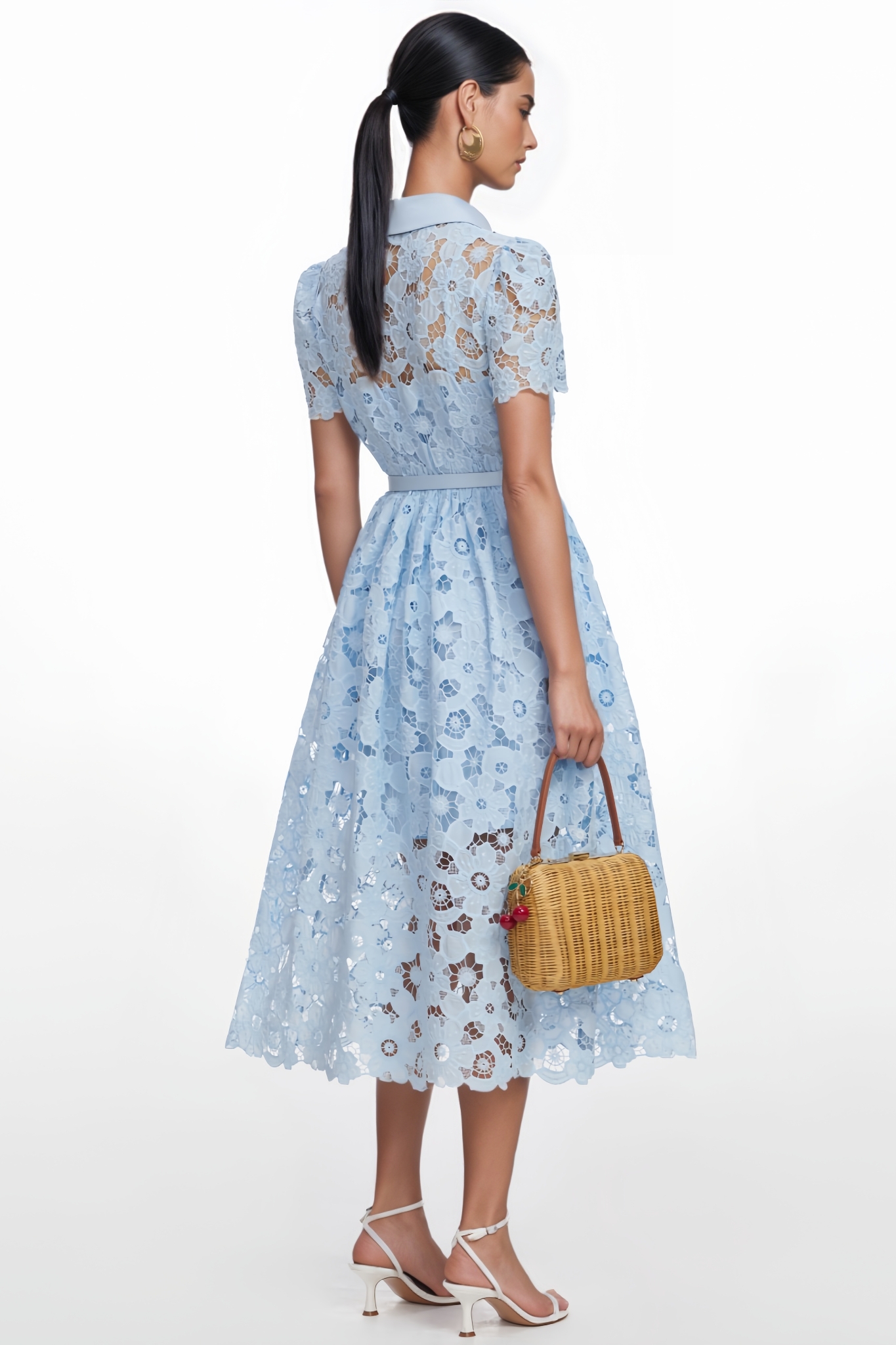 Wonca Blue Lace Midi Dress