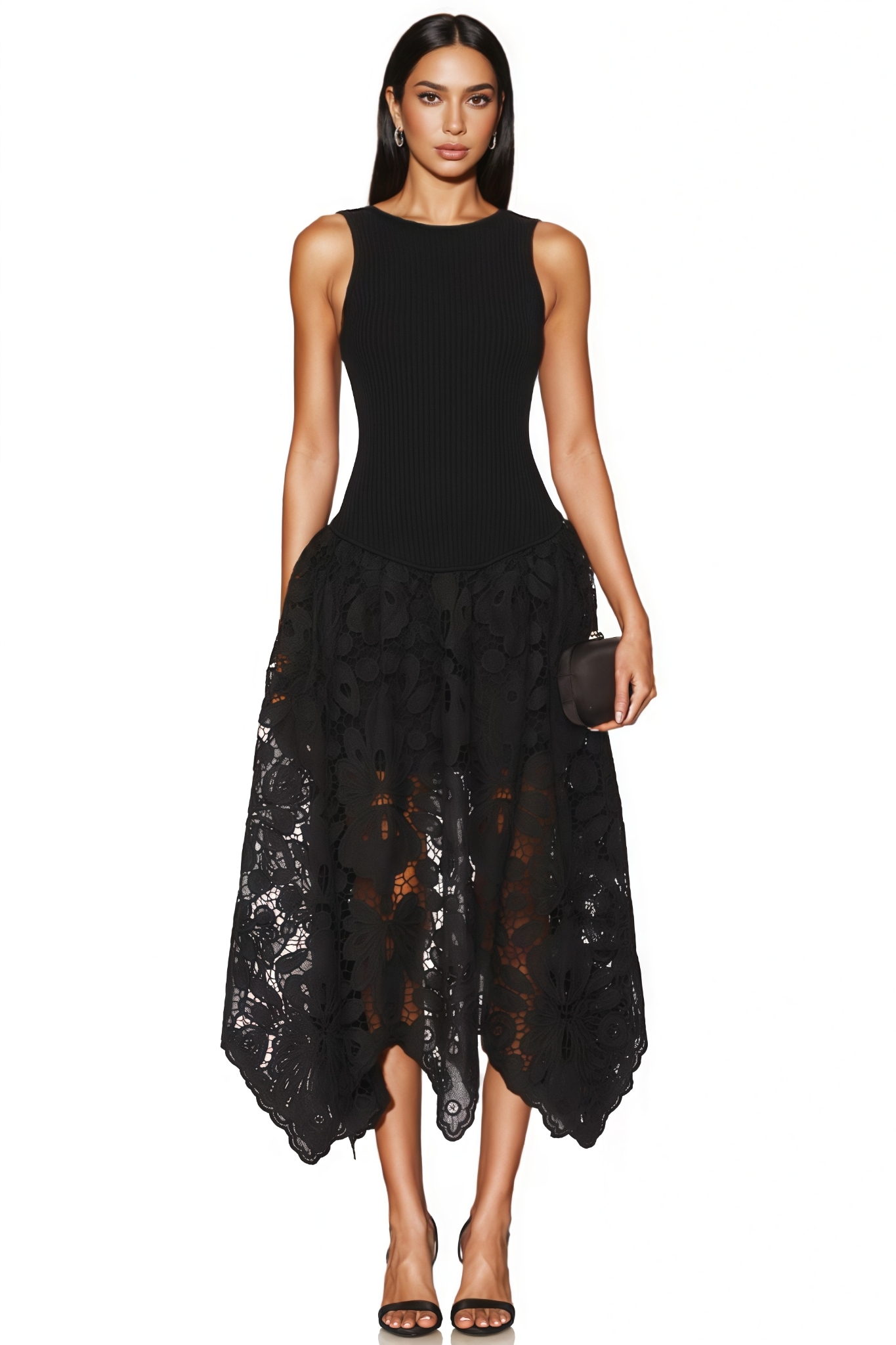 Quenxe Black Sleeveless Midi Dress