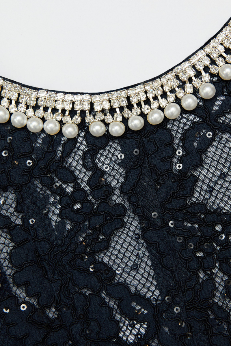 Aurore Lace Embellished Midi Dress