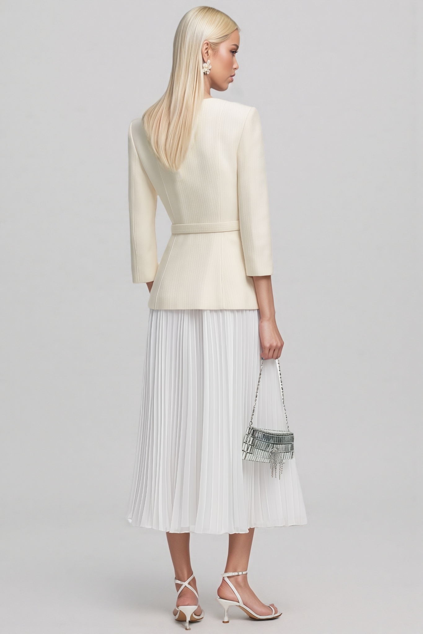 Long Sleeve Chiffon Midi Dress