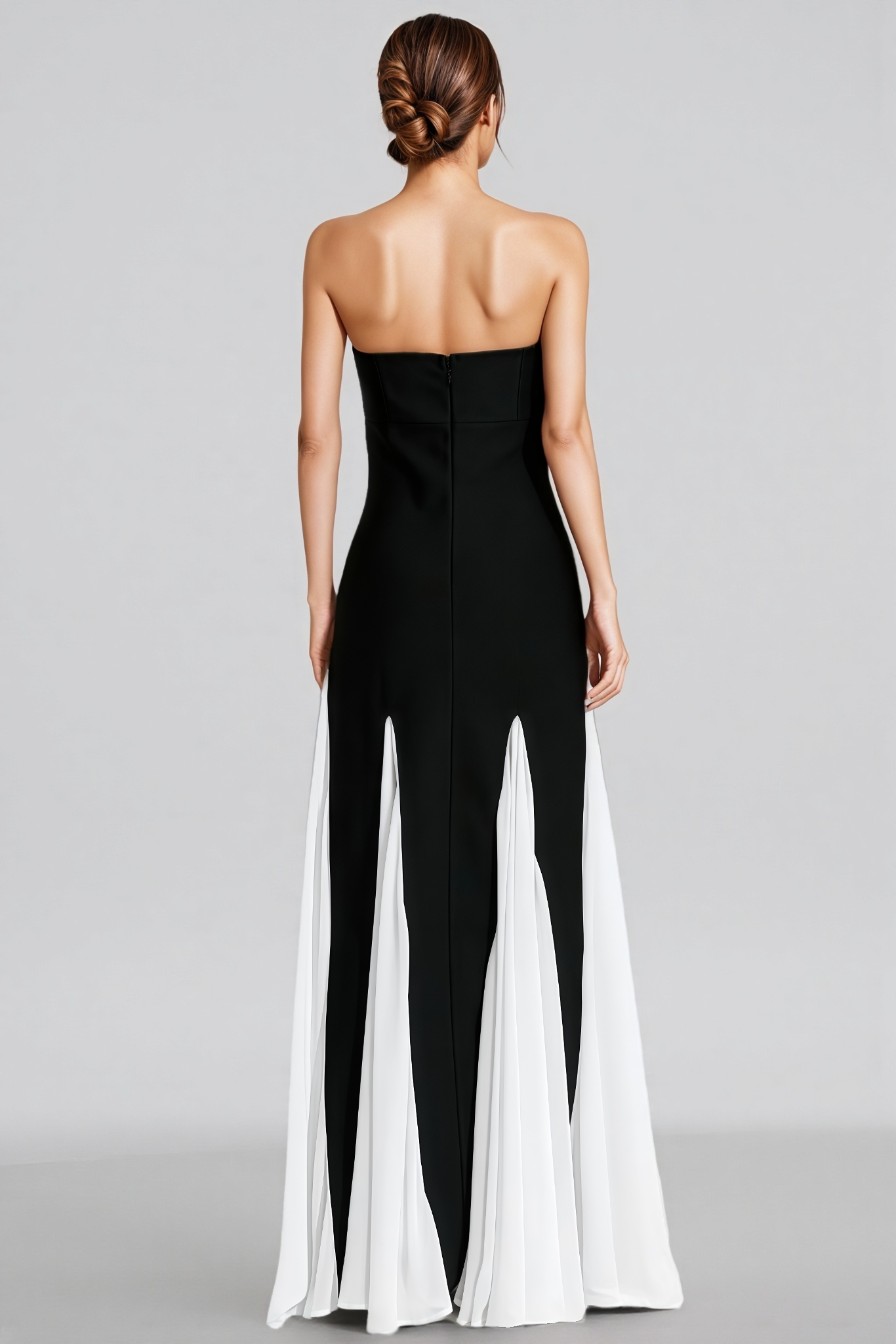 Lylak Black White Strapless Maxi Dress