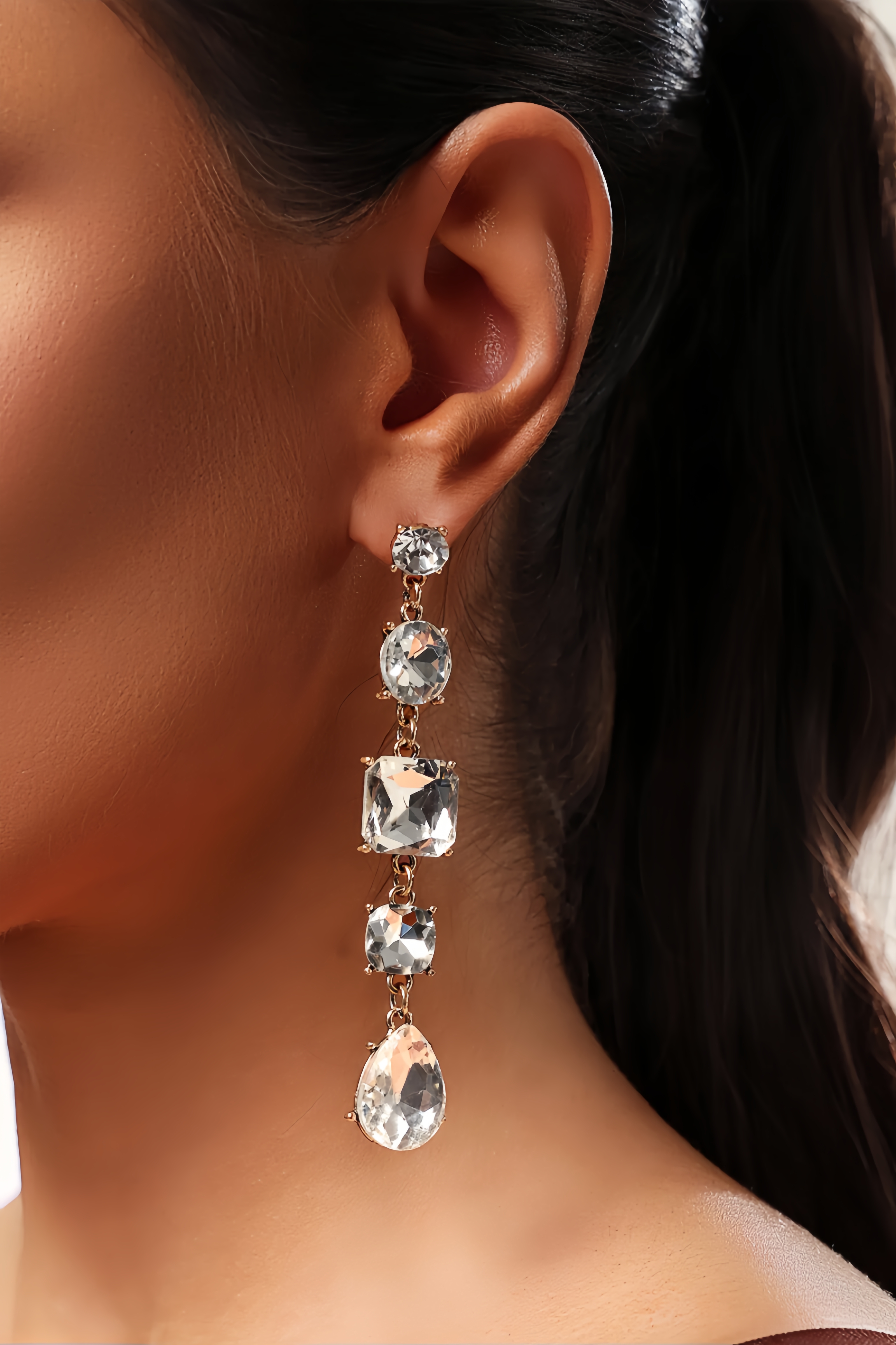 Jacoby White Geometry Square Diamond Earrings