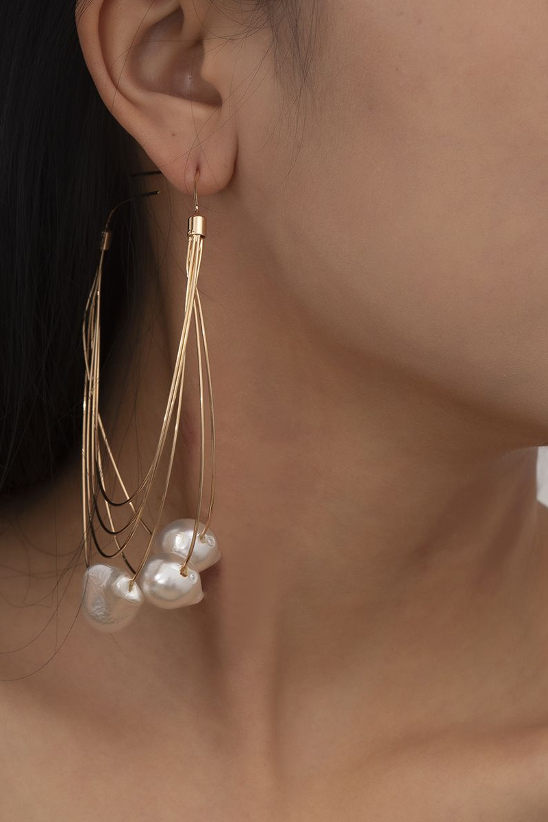 Kara Tassel Imitation Pearl Earrings