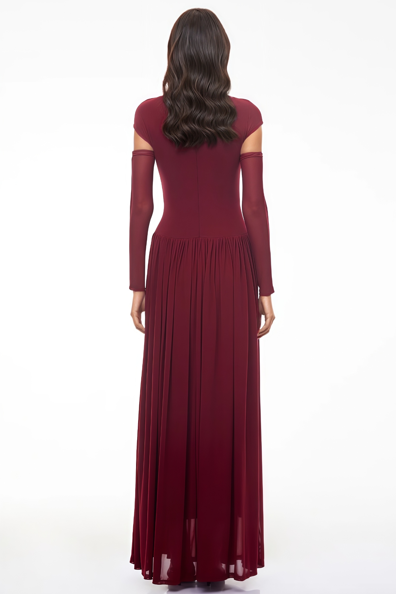 Alivie Red Ruched Maxi Dress