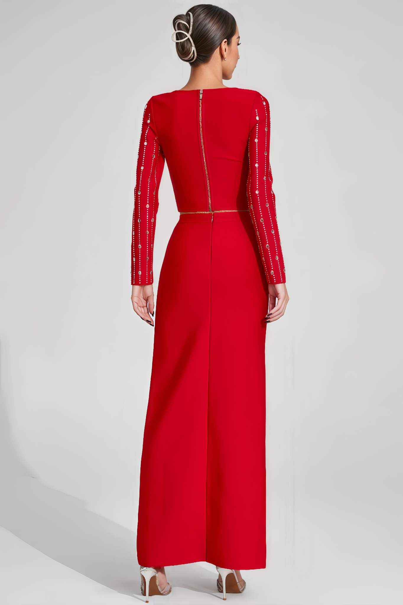 Aubrey Red Diamond Maxi Dress Set