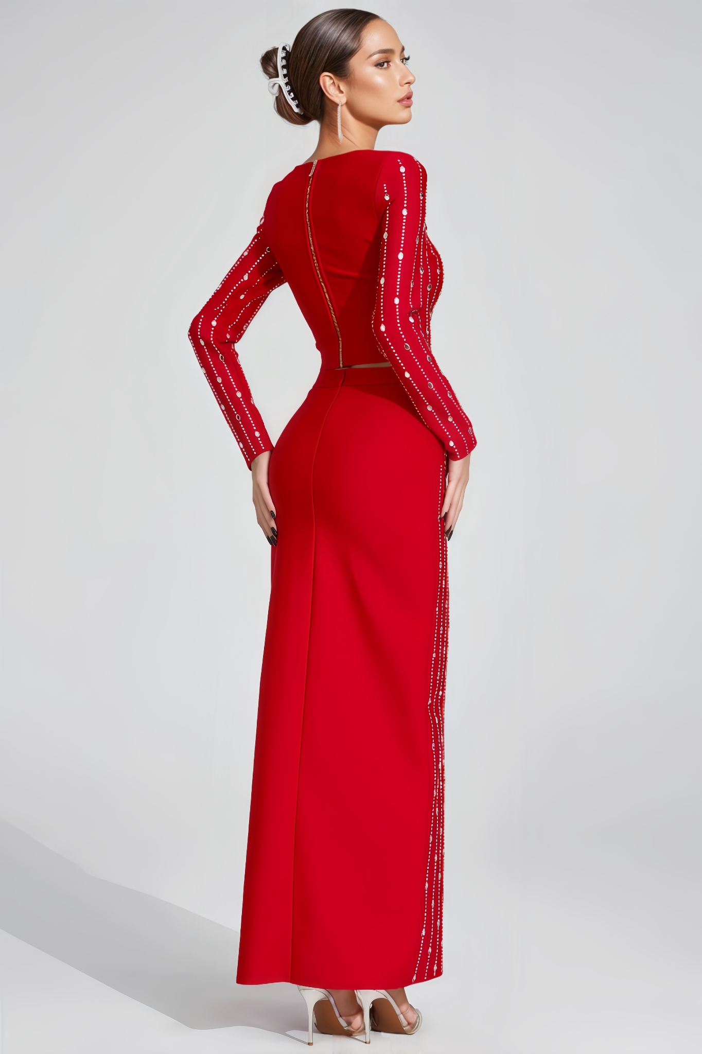 Aubrey Red Diamond Maxi Dress Set