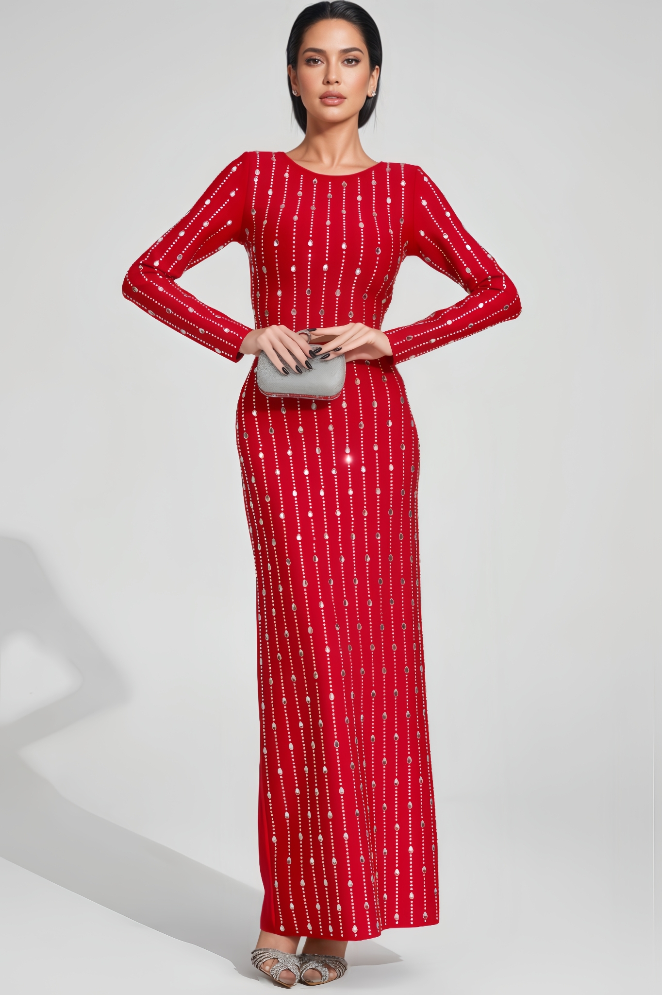 Aubrey Red Diamond Maxi Dress Set