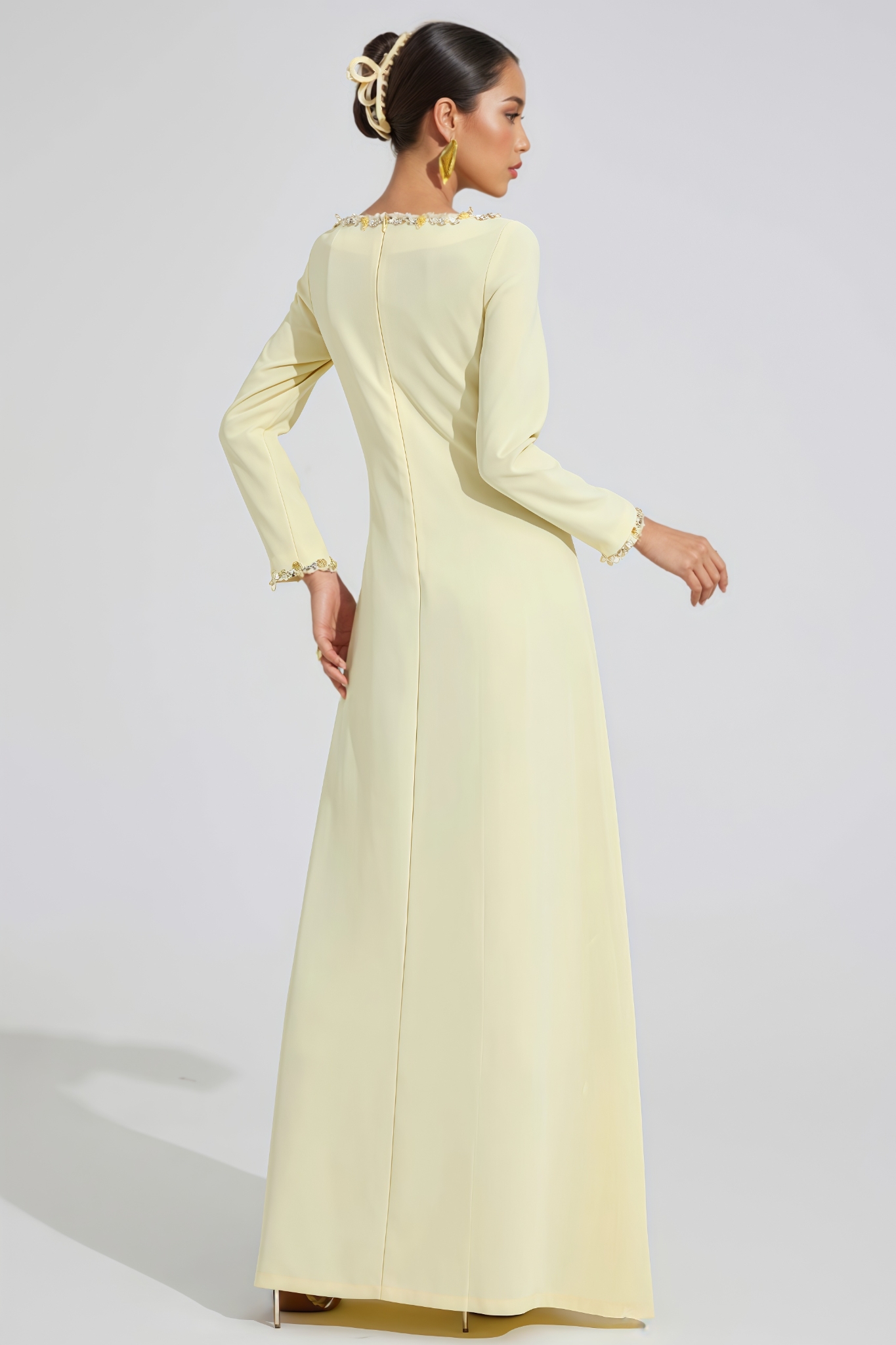 Garond Yellow Long Sleeve Maxi Dress