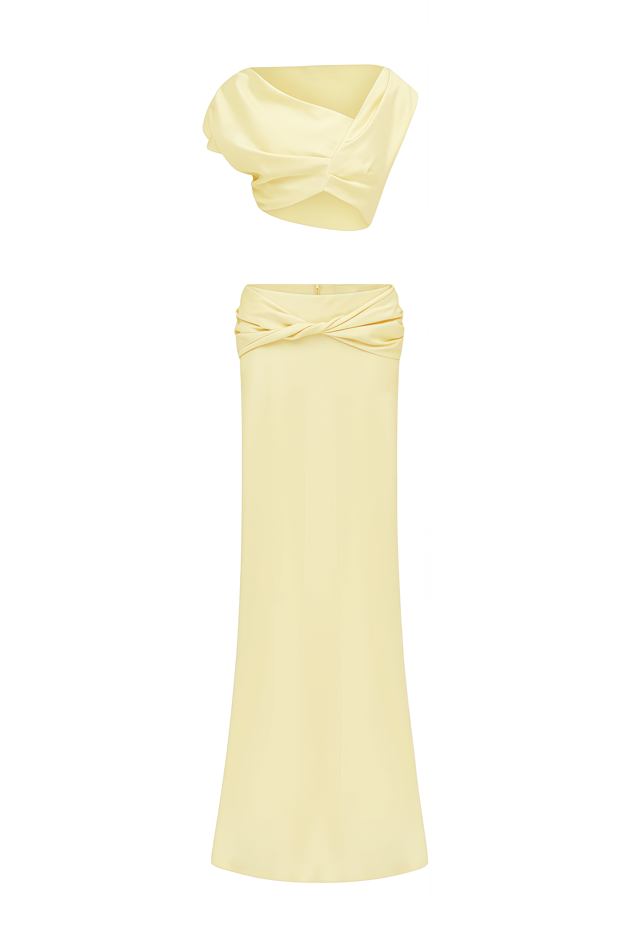 Unrtcy Yellow Pleated Maxi Dress Set