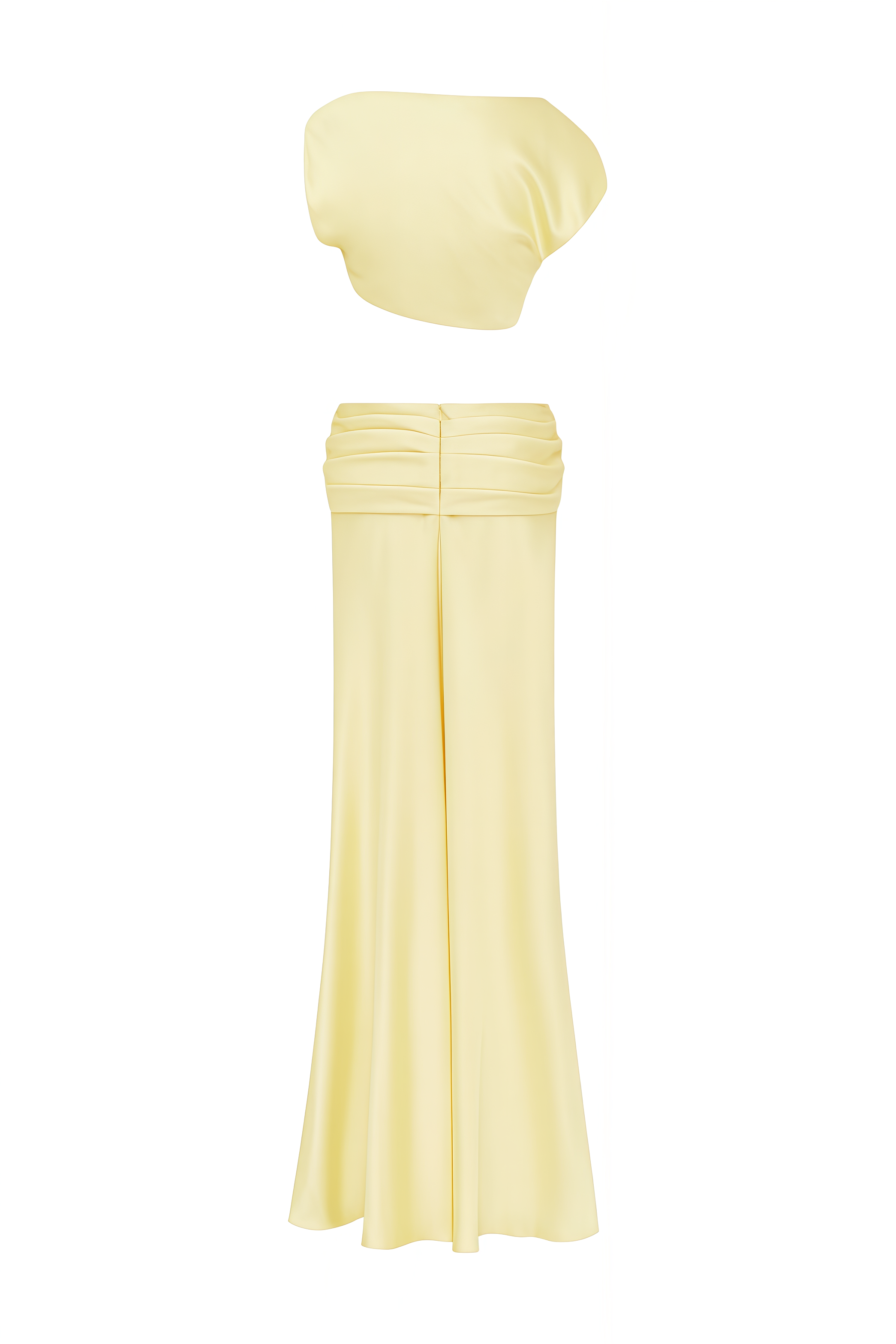Unrtcy Yellow Pleated Maxi Dress Set